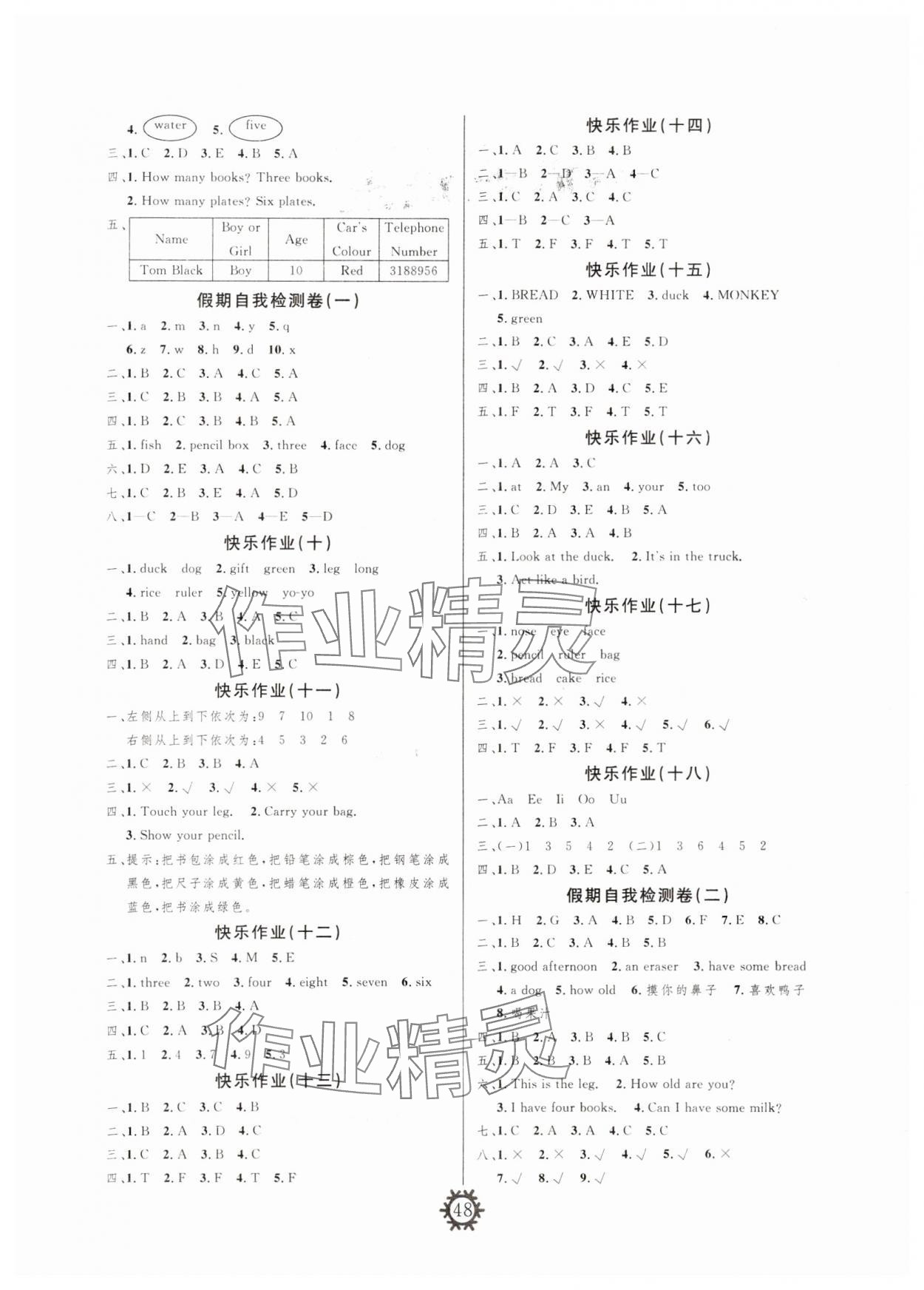 2025年智多星假期作业快乐寒假三年级英语人教版 第2页