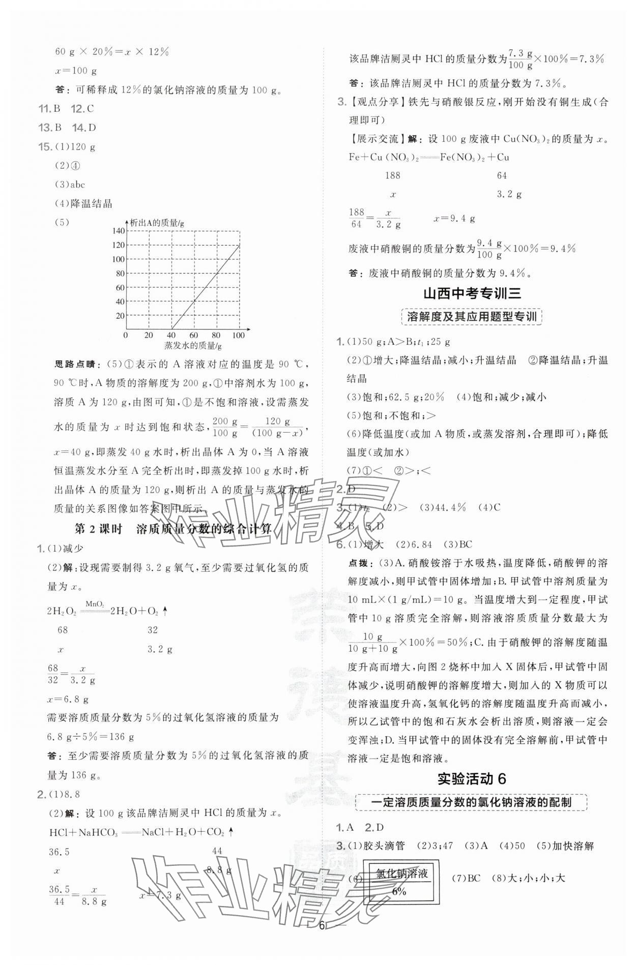 2025年點撥訓(xùn)練九年級化學(xué)下冊人教版山西專版 第6頁