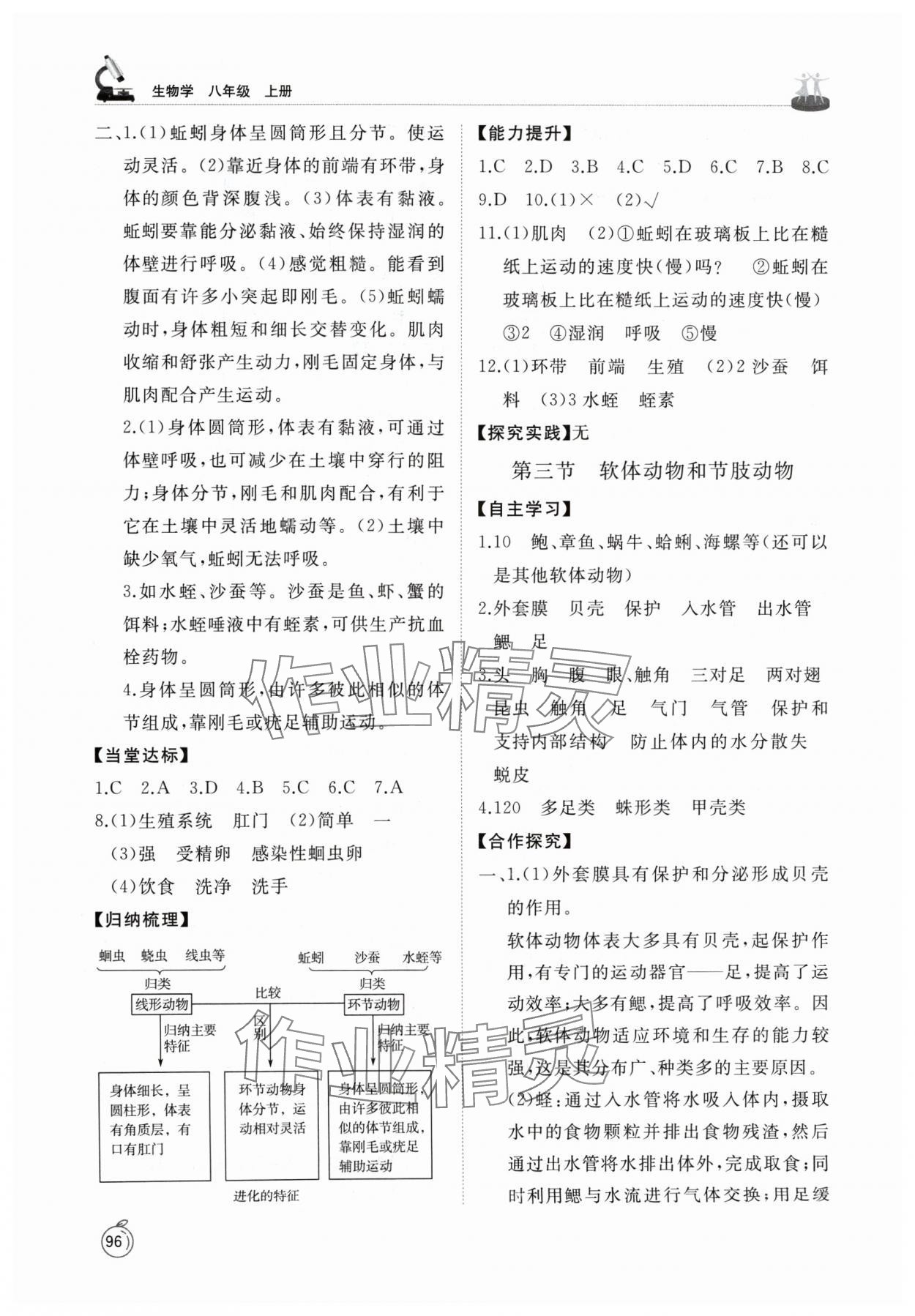 2024年同步練習(xí)冊(cè)山東友誼出版社八年級(jí)生物上冊(cè)魯科版54制 參考答案第3頁(yè)