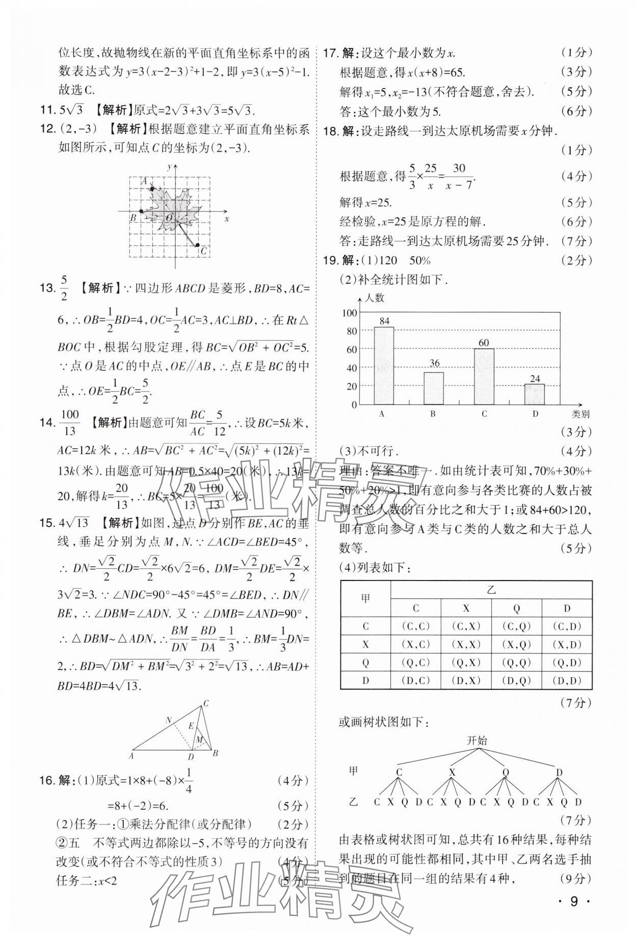 2024年開路先鋒試題精選數(shù)學(xué)山西專版 第9頁