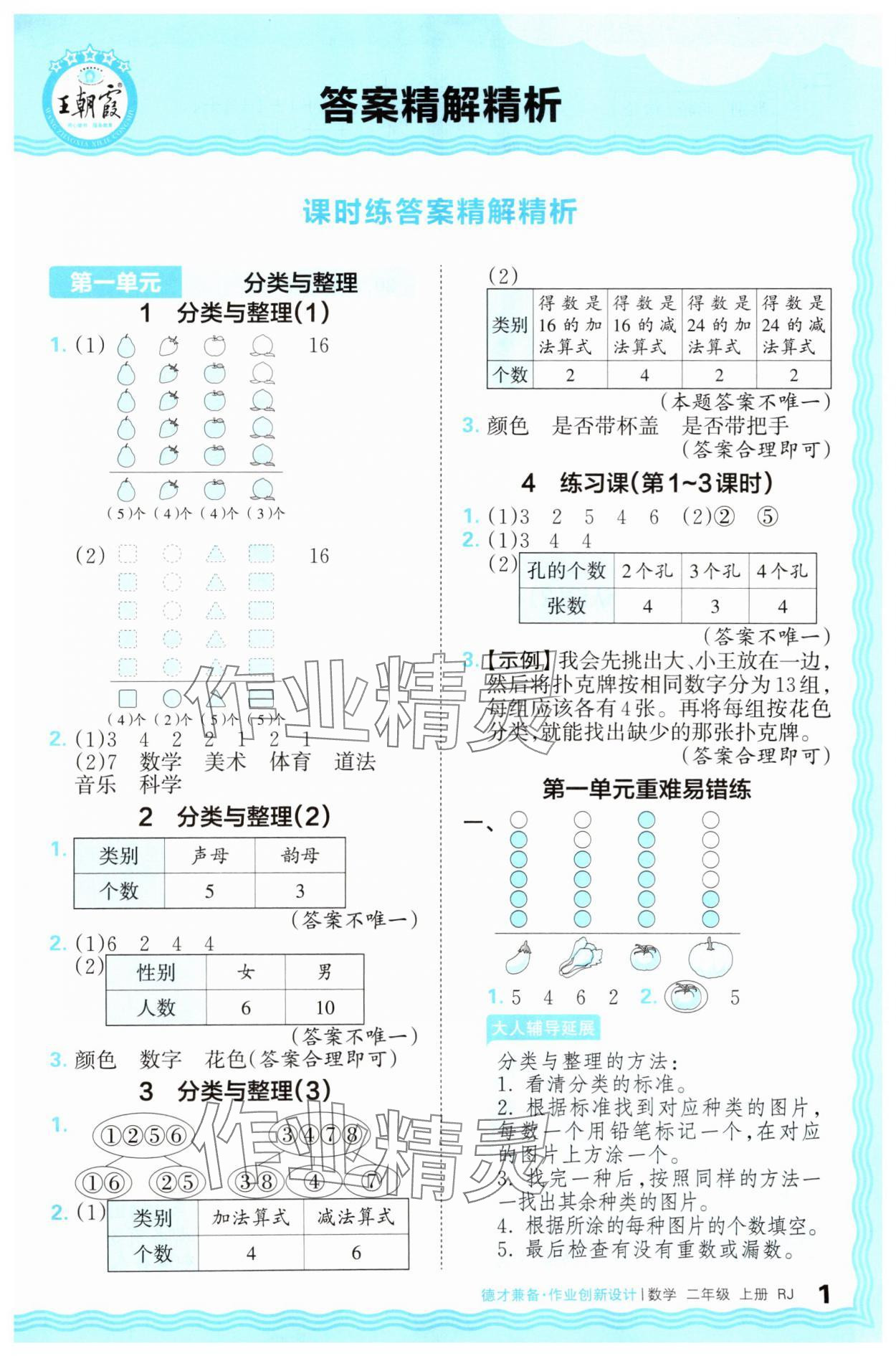 2025年王朝霞德才兼備作業創新設計二年級數學上冊人教版 第1頁