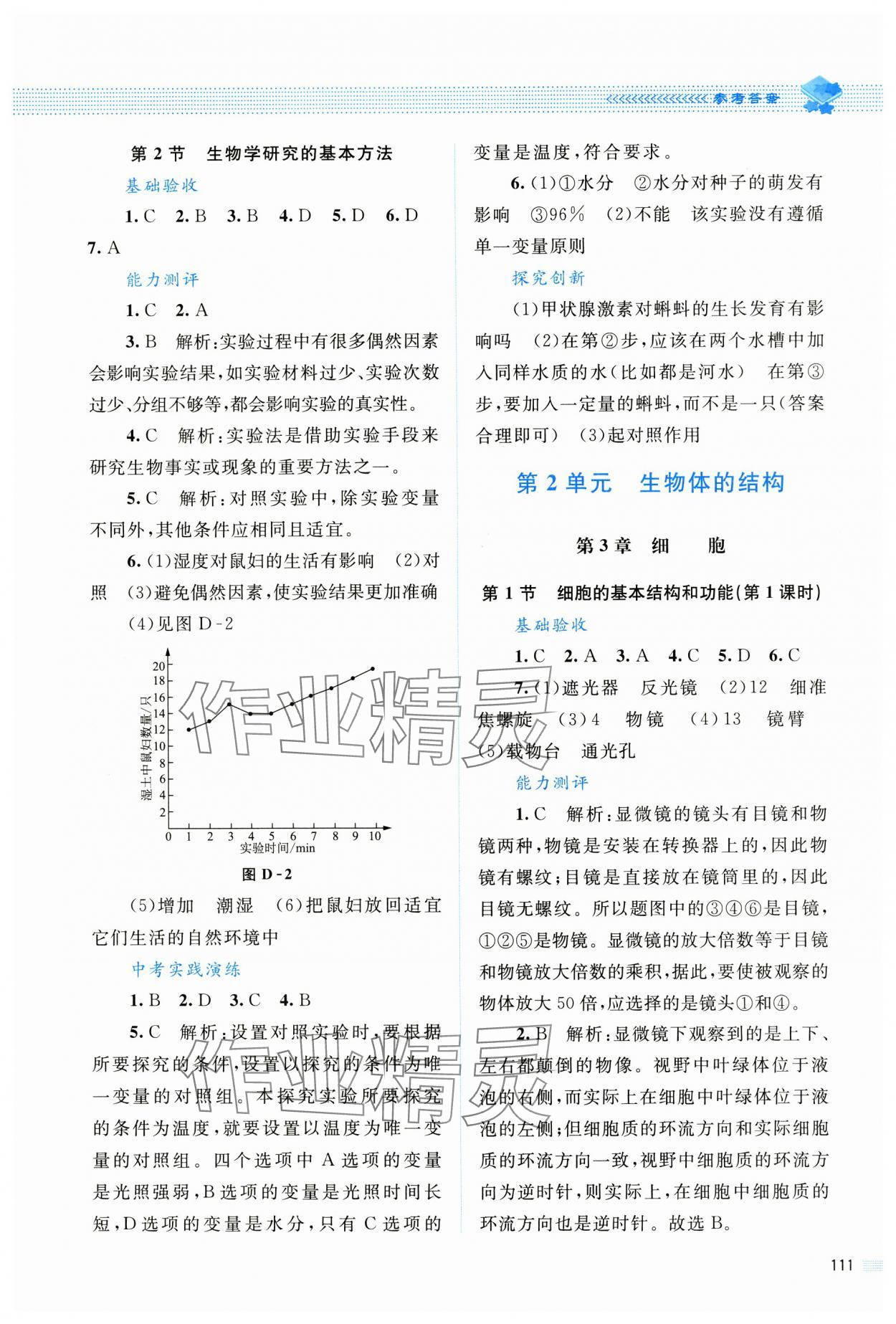 2023年課堂精練七年級生物上冊人教版雙色 第3頁