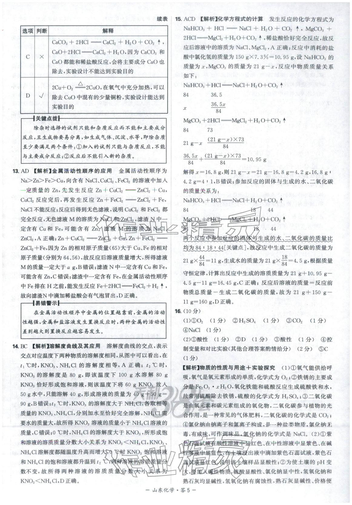 2026年天利38套中考试题精选九年级化学山东专版 第5页
