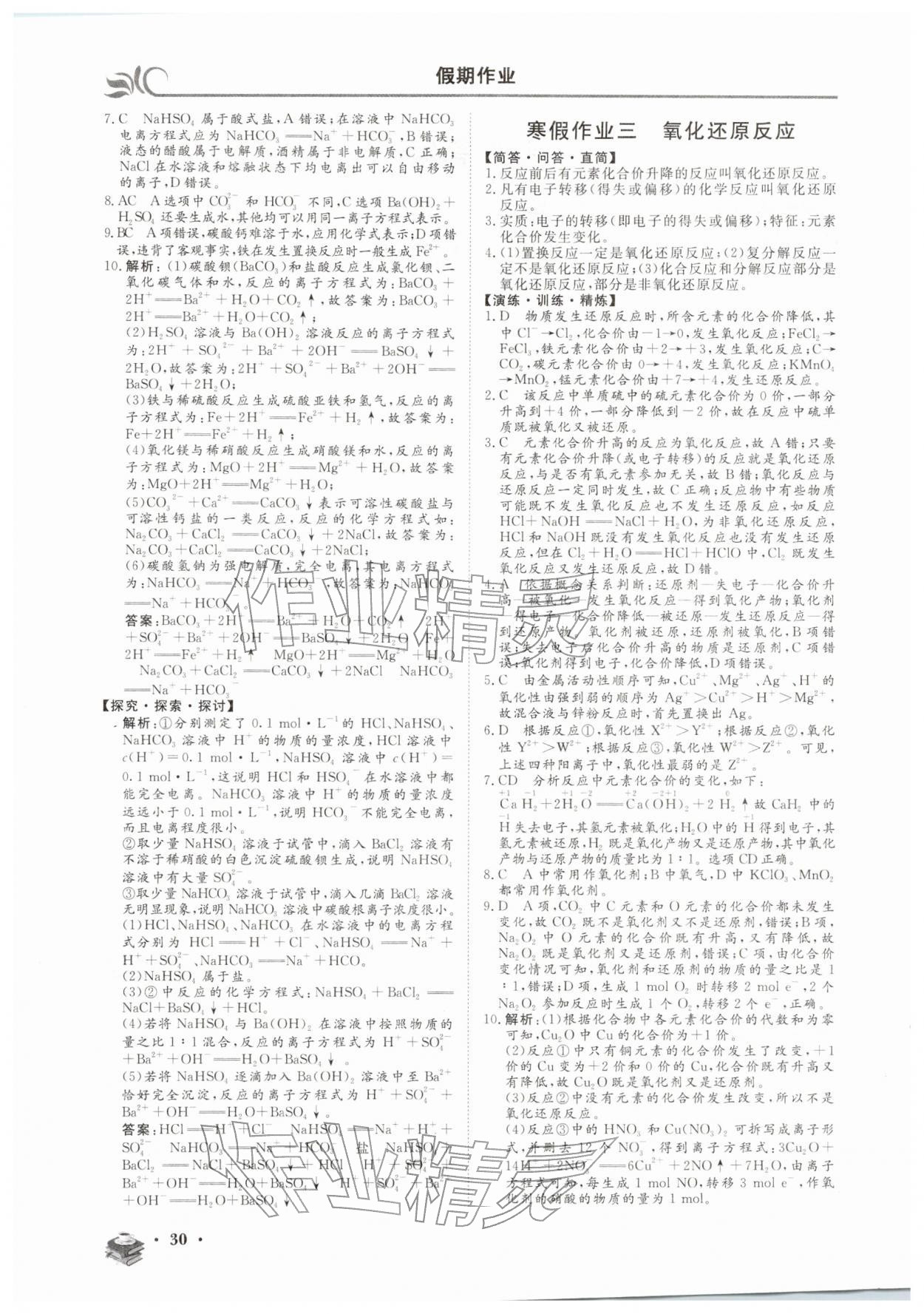 2026年金榜题名黄金假期高一化学&nbsp;第2页