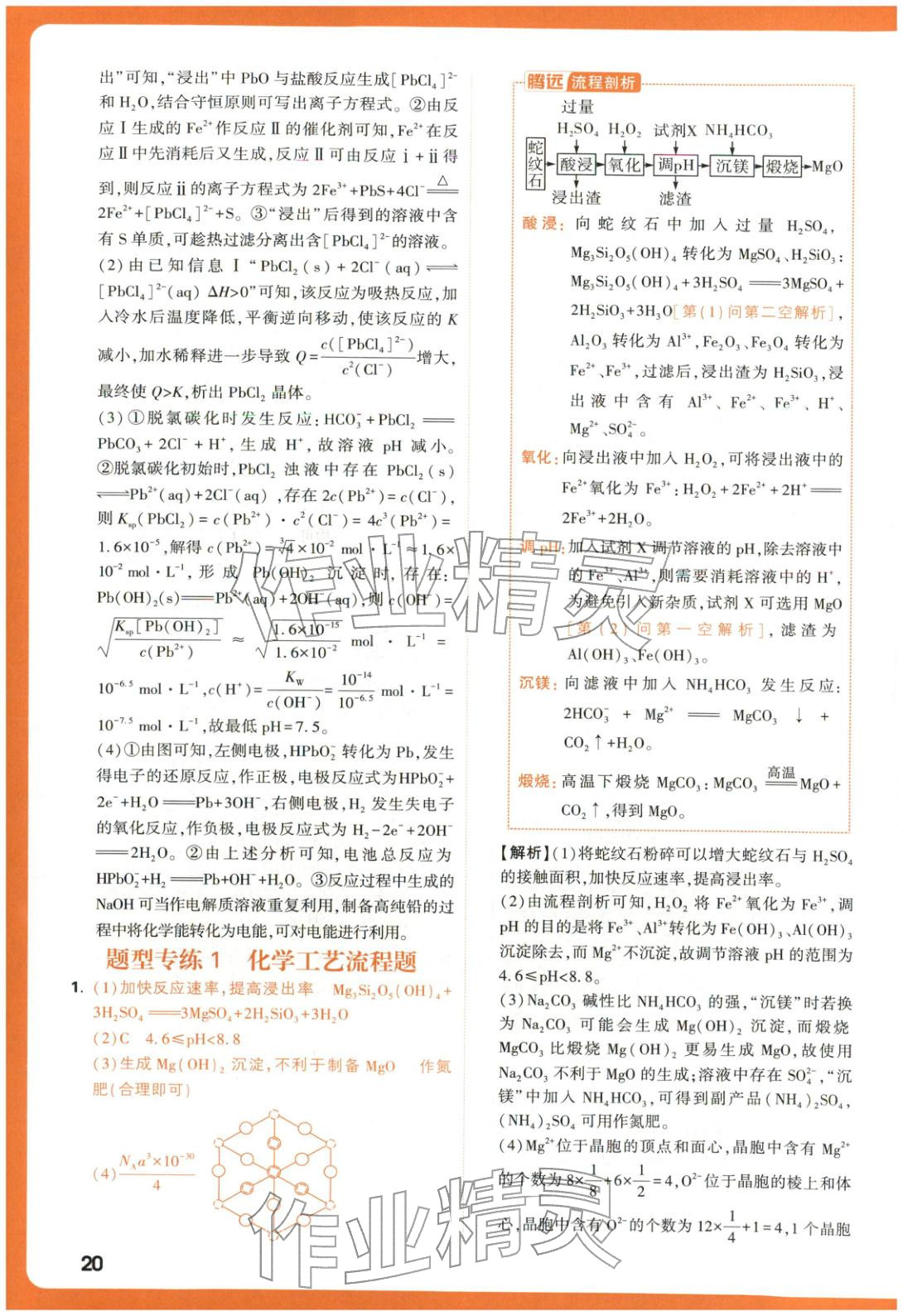 2025年腾远高考基础题化学 参考答案第20页