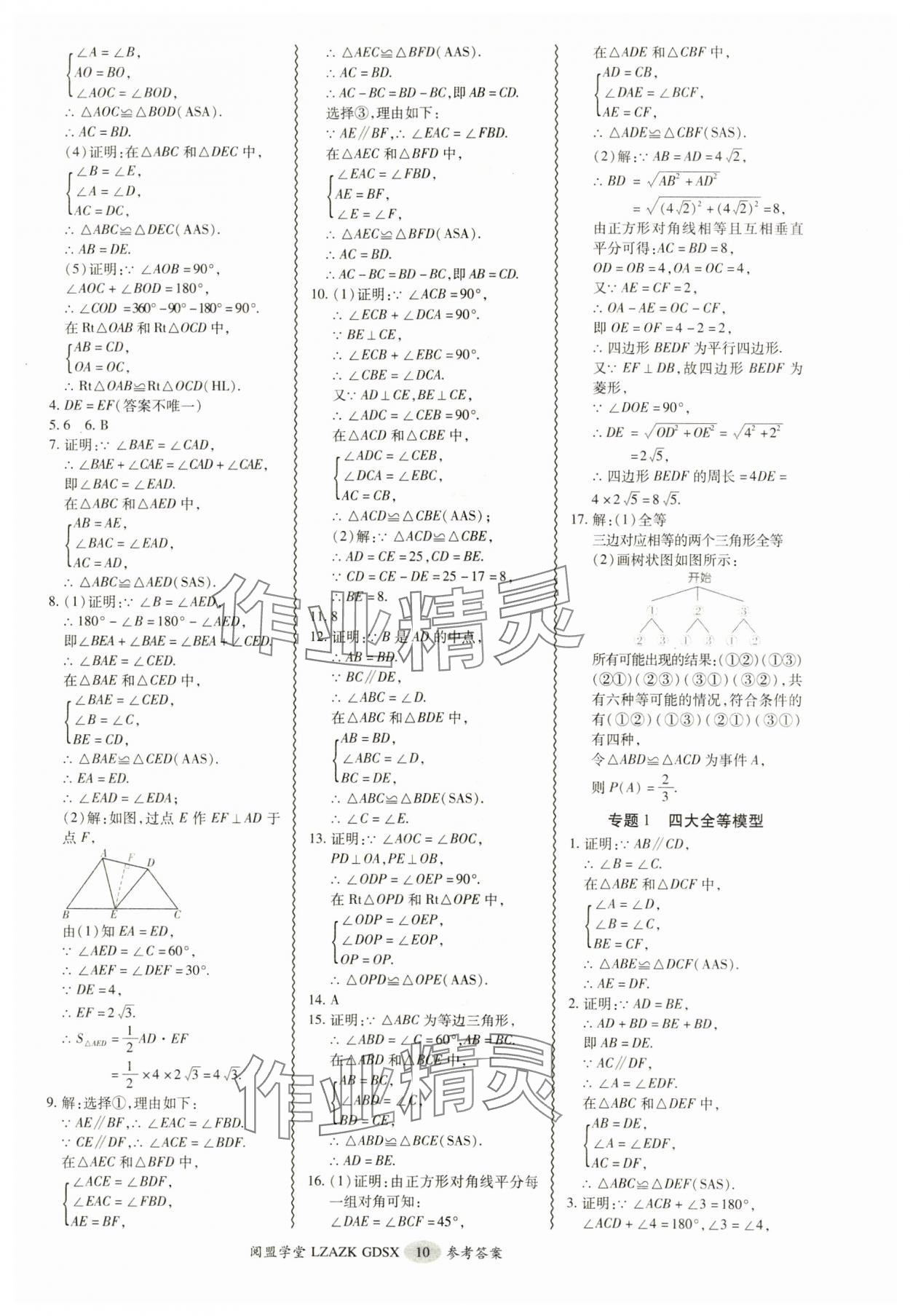 2025年零障礙中考數(shù)學(xué)廣東專版 參考答案第10頁