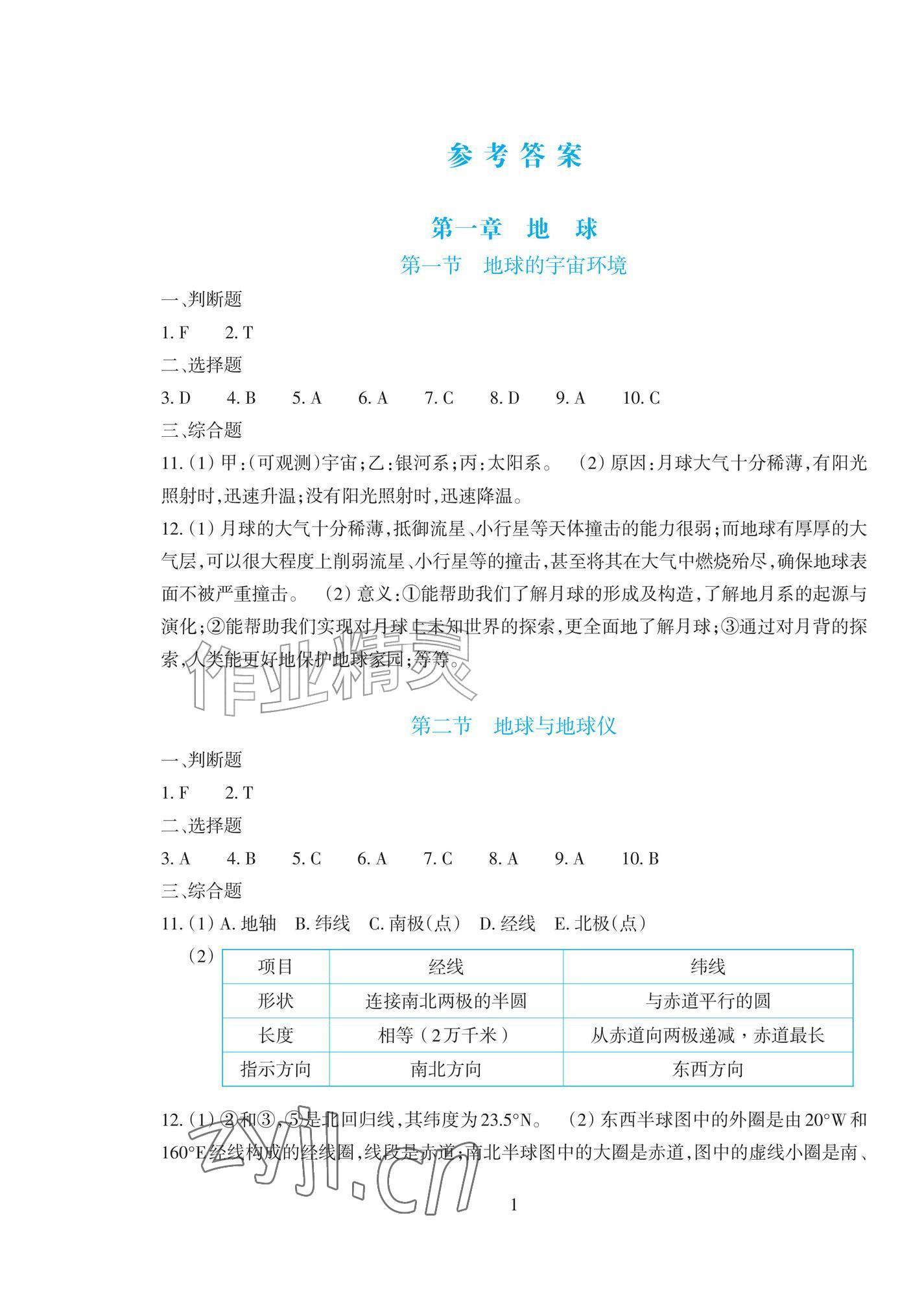 2026年学能评价七年级地理上册人教版&nbsp;第1页