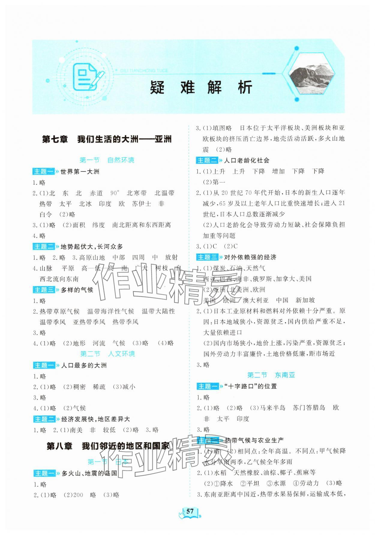 2025年填充圖冊山東科學技術出版社七年級地理下冊人教版 第1頁