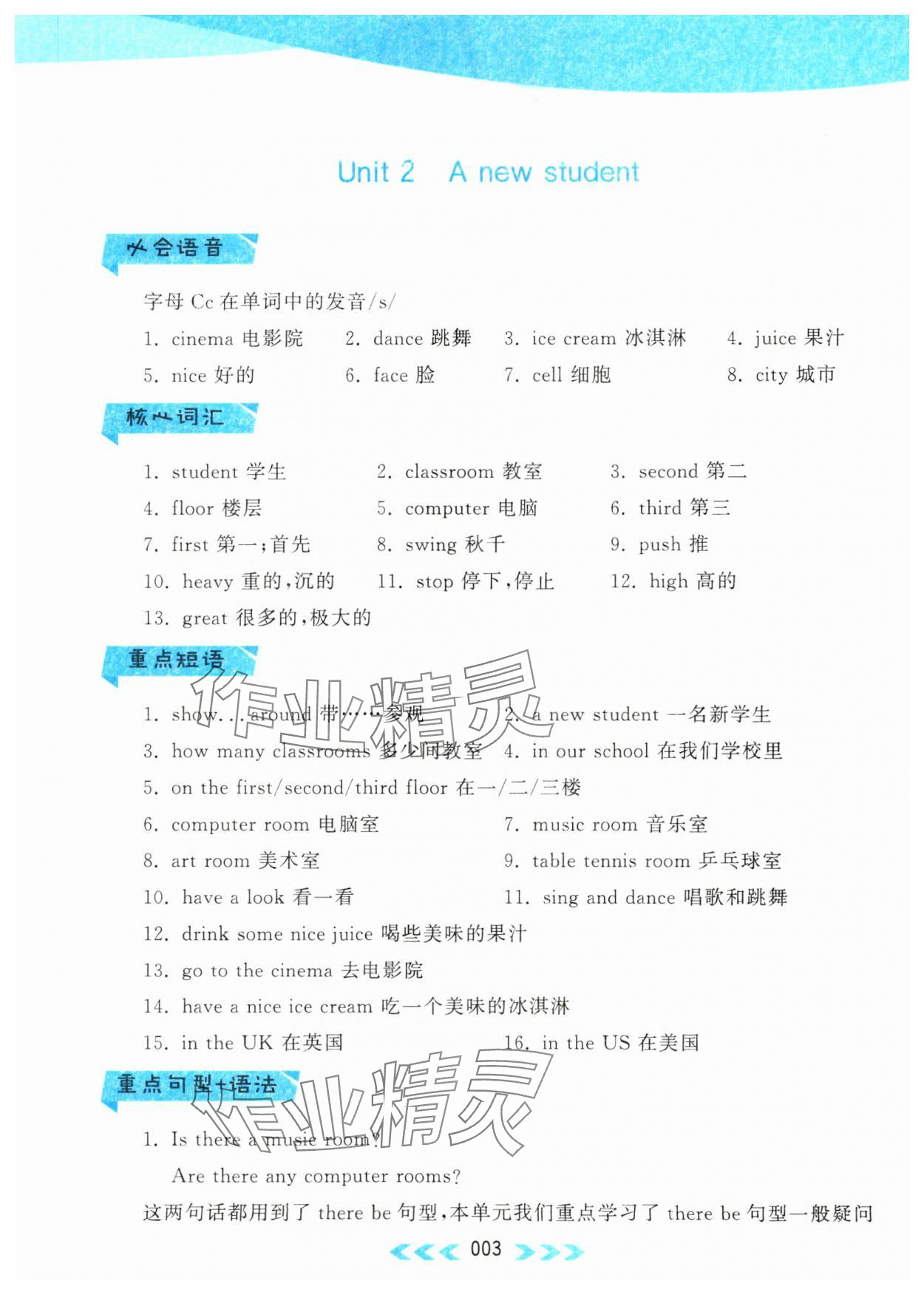 2023年自主學習當堂反饋五年級英語上冊譯林版 參考答案第3頁