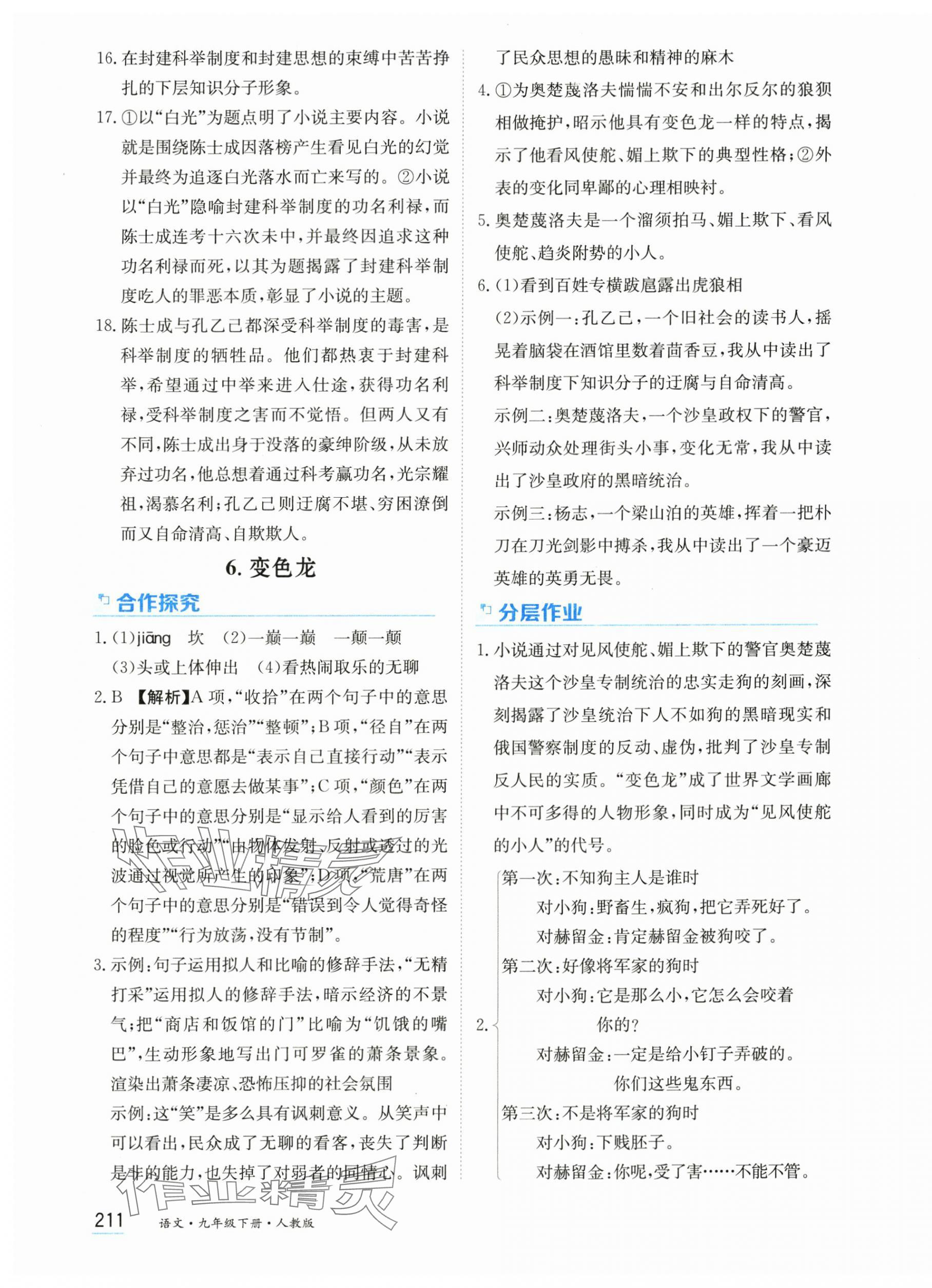 2025年资源与评价黑龙江教育出版社九年级语文下册人教版 第9页