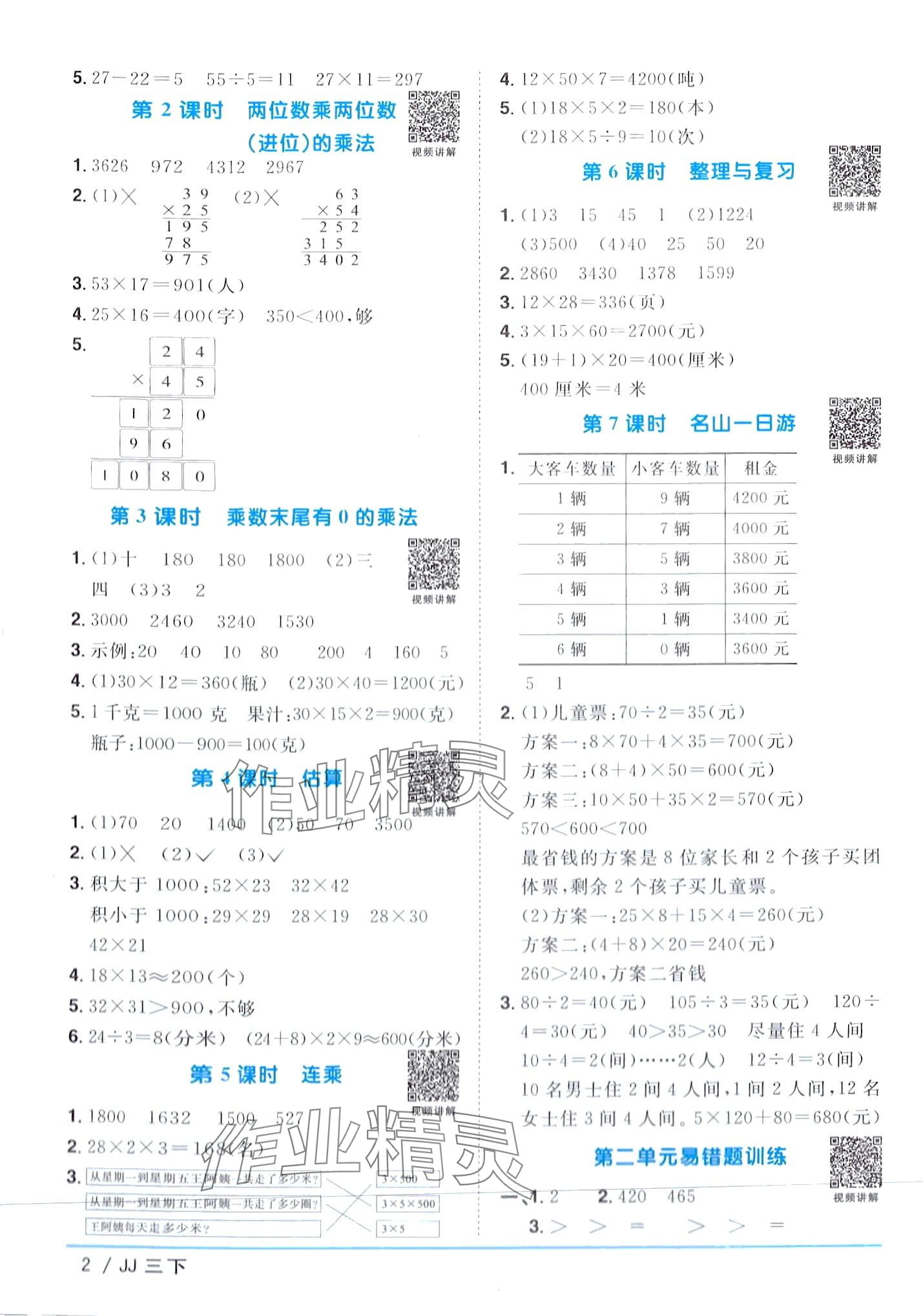 2024年陽光同學(xué)課時優(yōu)化作業(yè)三年級數(shù)學(xué)下冊冀教版 第2頁