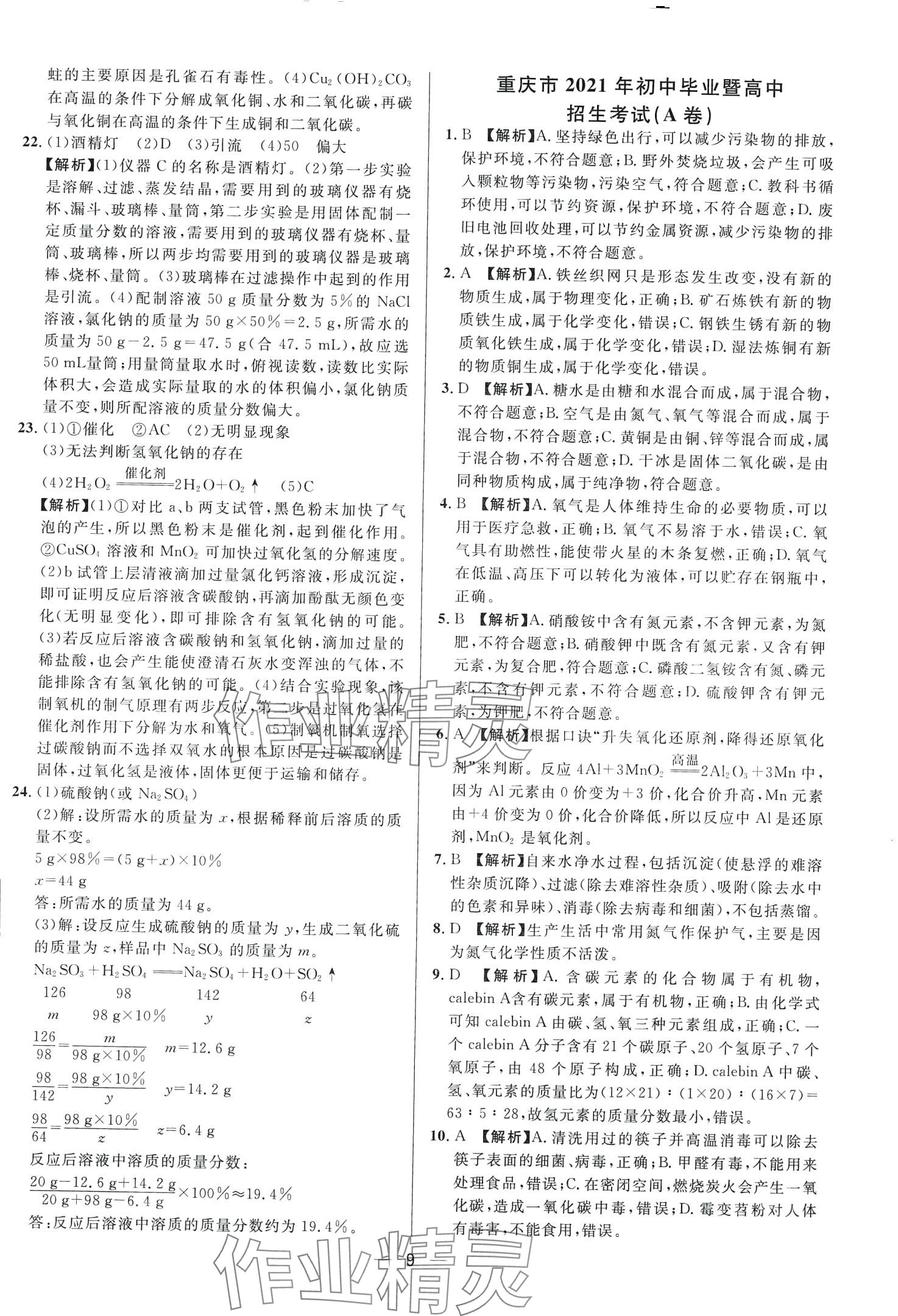 2024年中考必備南方出版社化學重慶專版 第11頁