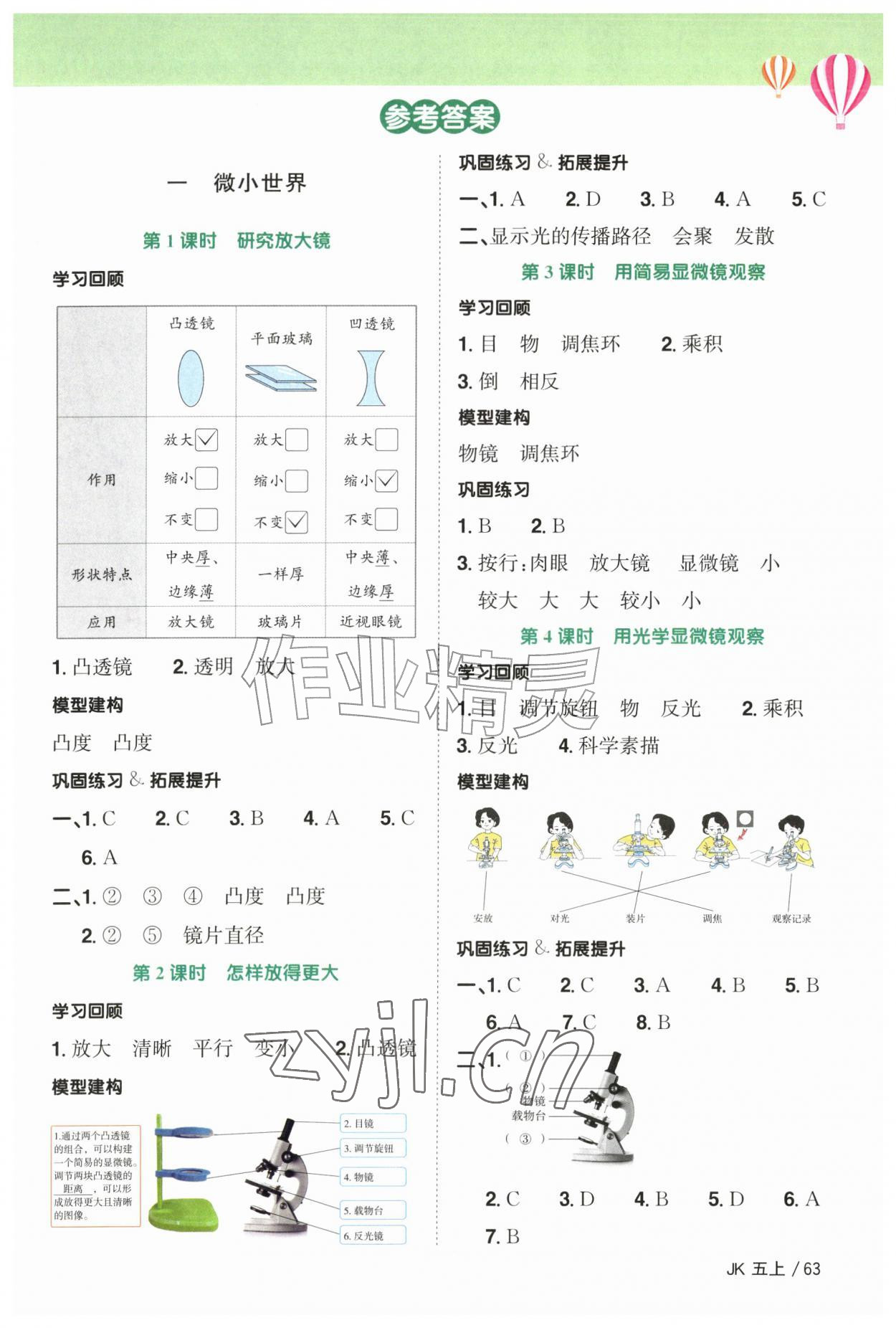 2026年阳光同学课时优化作业五年级科学上册教科版&nbsp;第1页