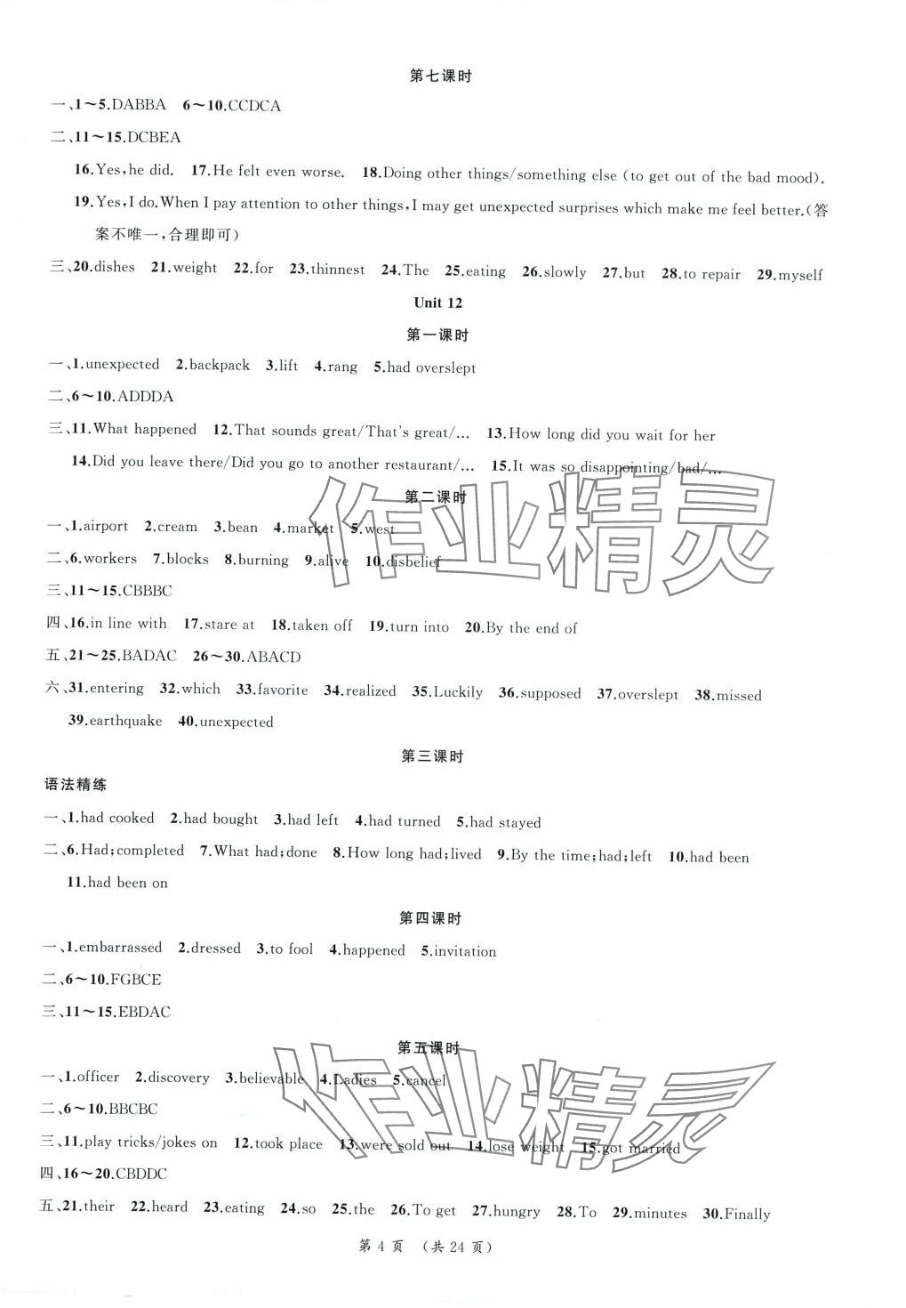 2024年我的作業(yè)九年級英語下冊 第4頁