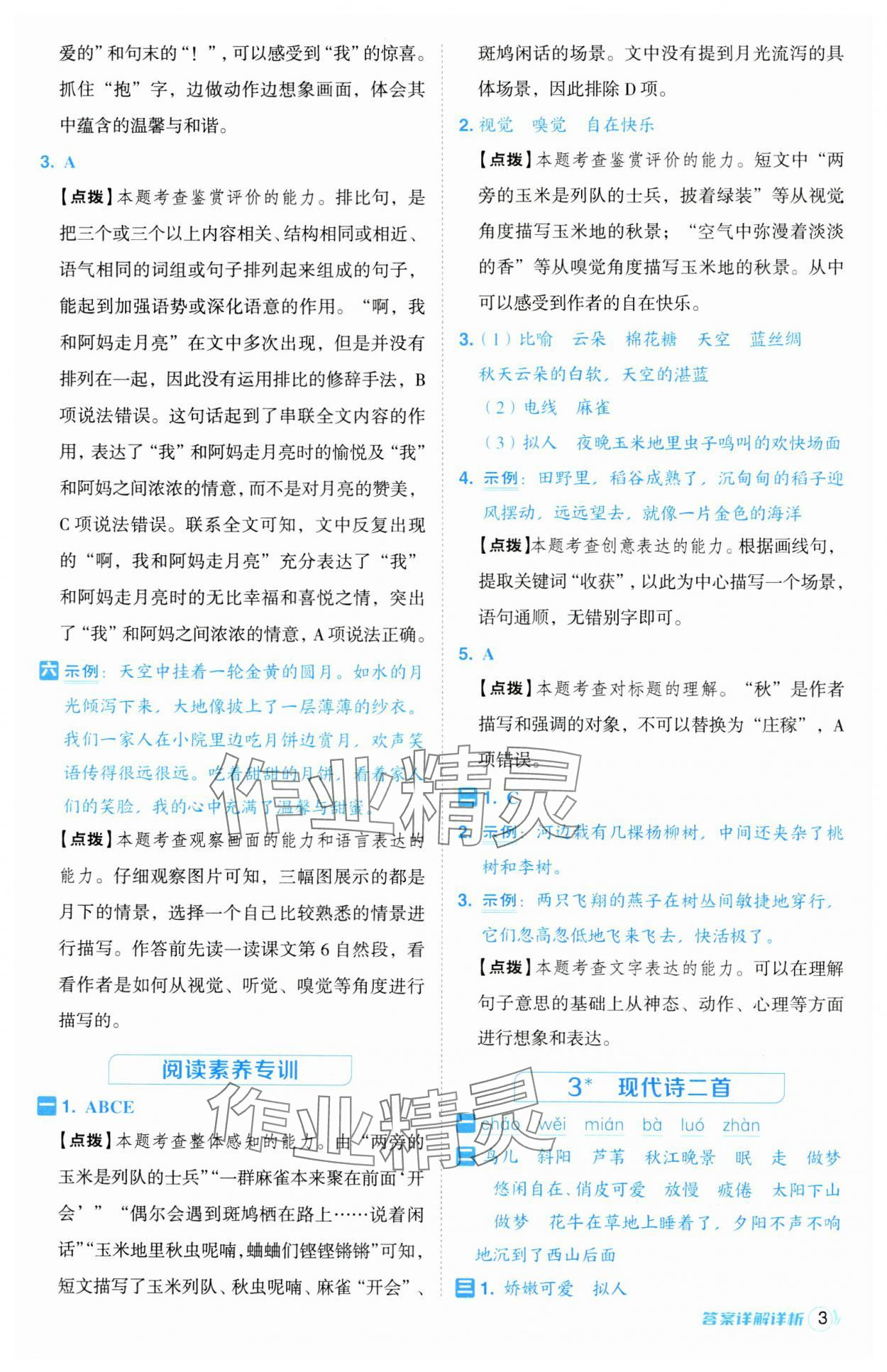 2024年綜合應用創(chuàng)新題典中點四年級語文上冊人教版江蘇專版 第3頁