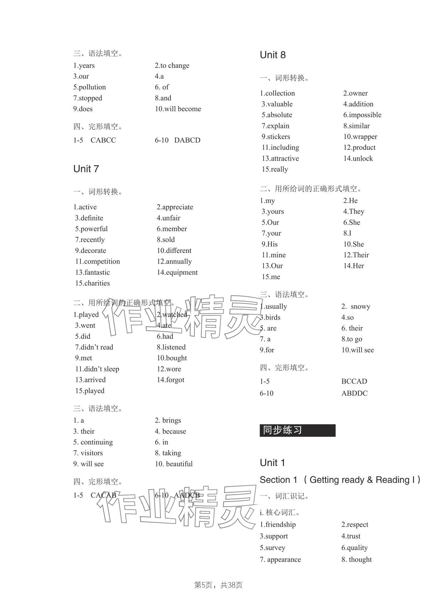 2025年A加直通车同步练习七年级英语上册沪教版 第5页