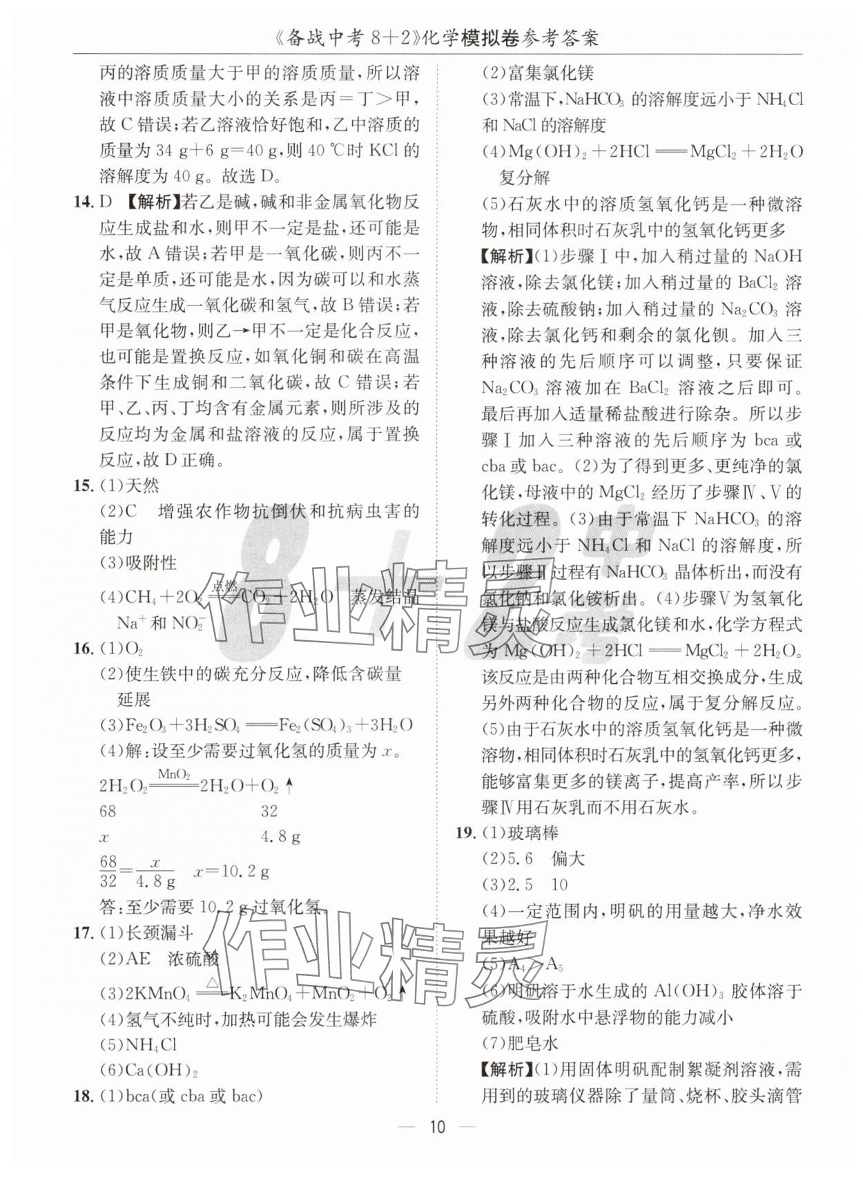 2025年中考密卷8加2化學(xué) 第10頁(yè)