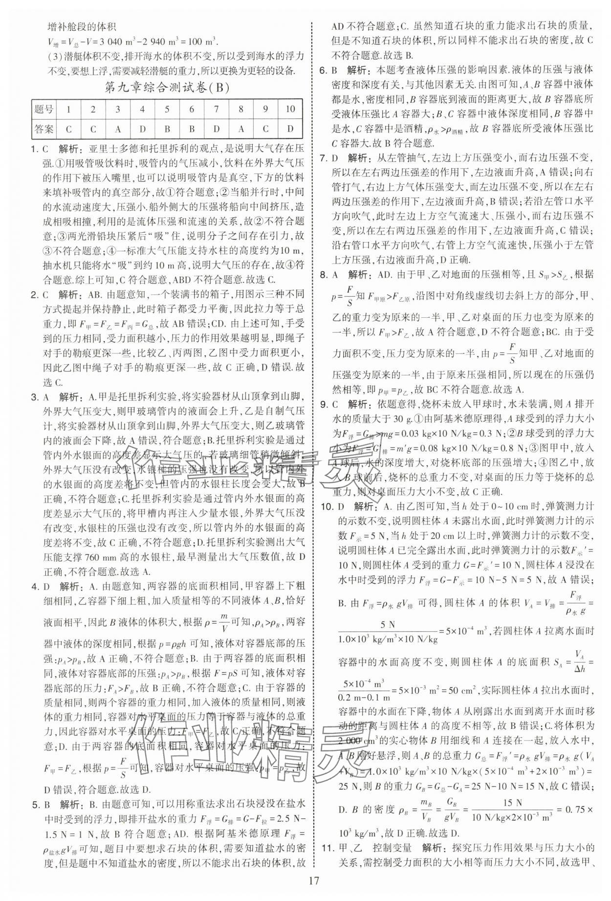 2025年學(xué)霸提優(yōu)大試卷八年級(jí)物理下冊(cè)蘇科版 第17頁