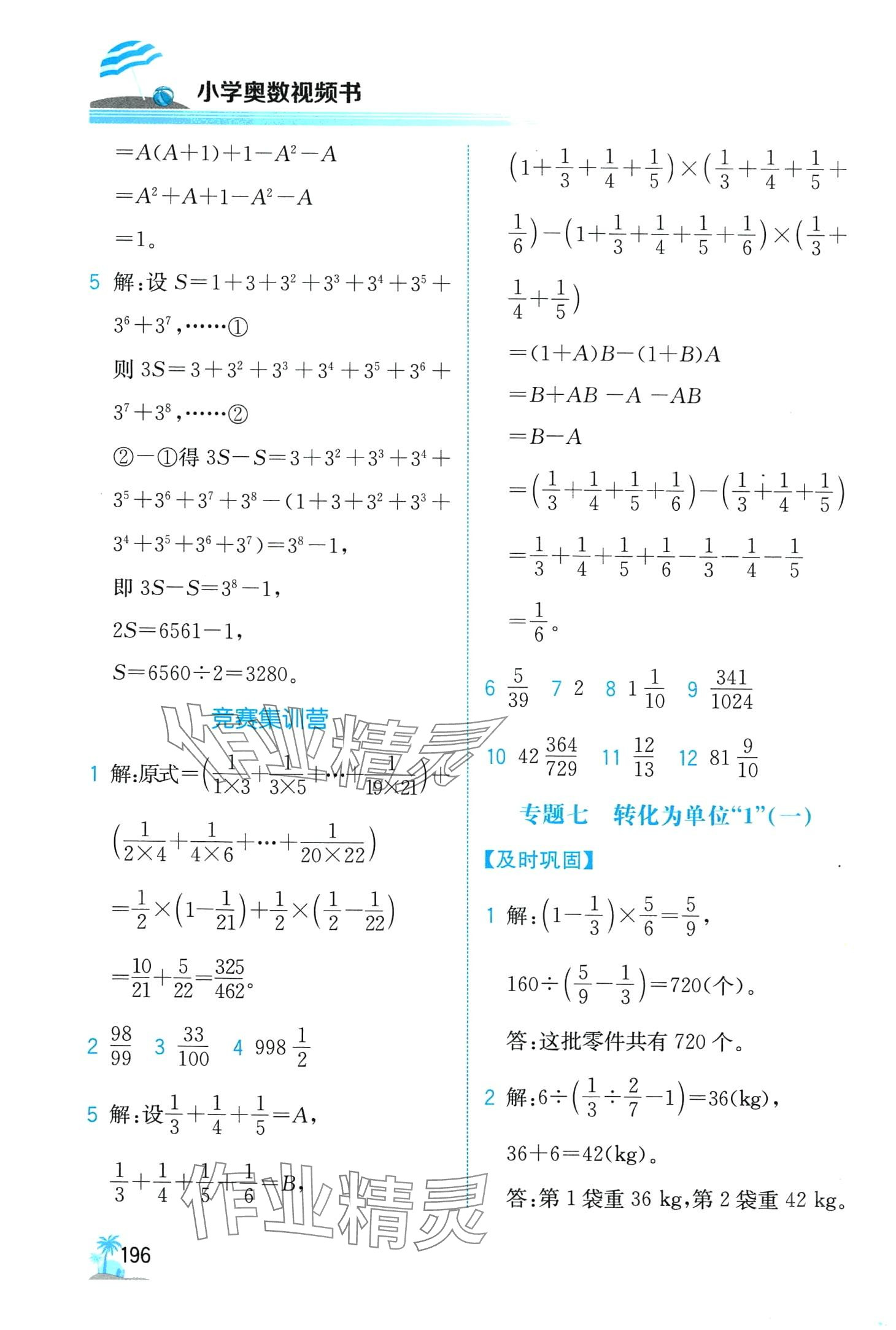 2024年金博士一点全通六年级数学全一册通用版 第10页