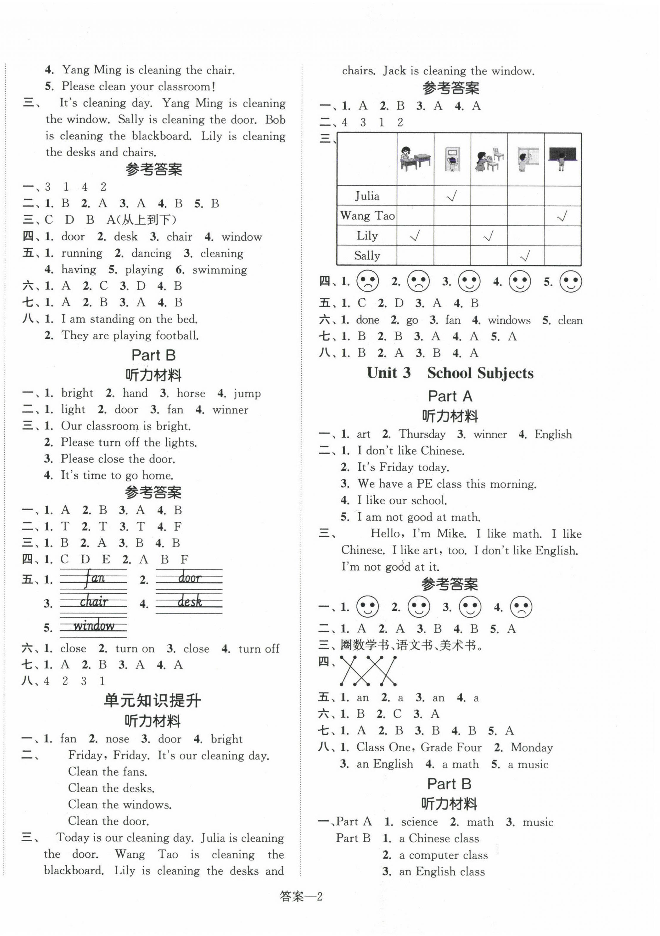2025年小學(xué)1課3練培優(yōu)作業(yè)本四年級英語下冊閩教版 第2頁