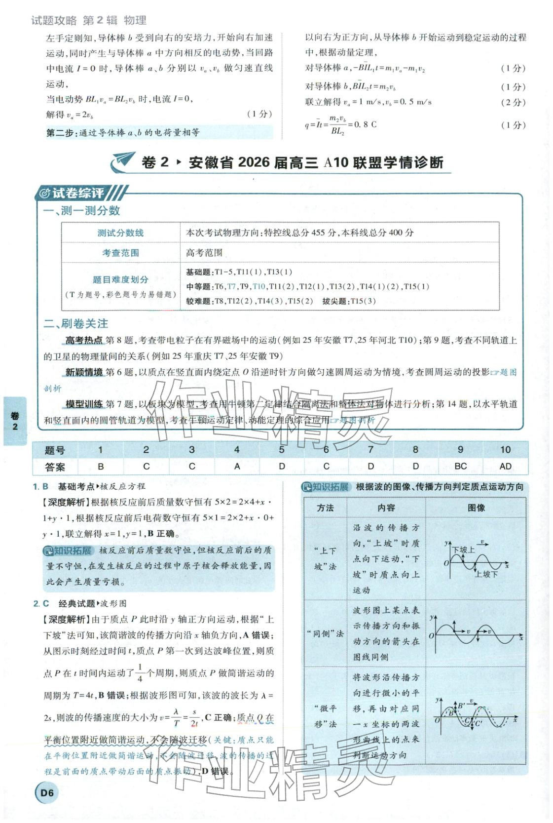 2026年理想树试题攻略高中物理 参考答案第5页