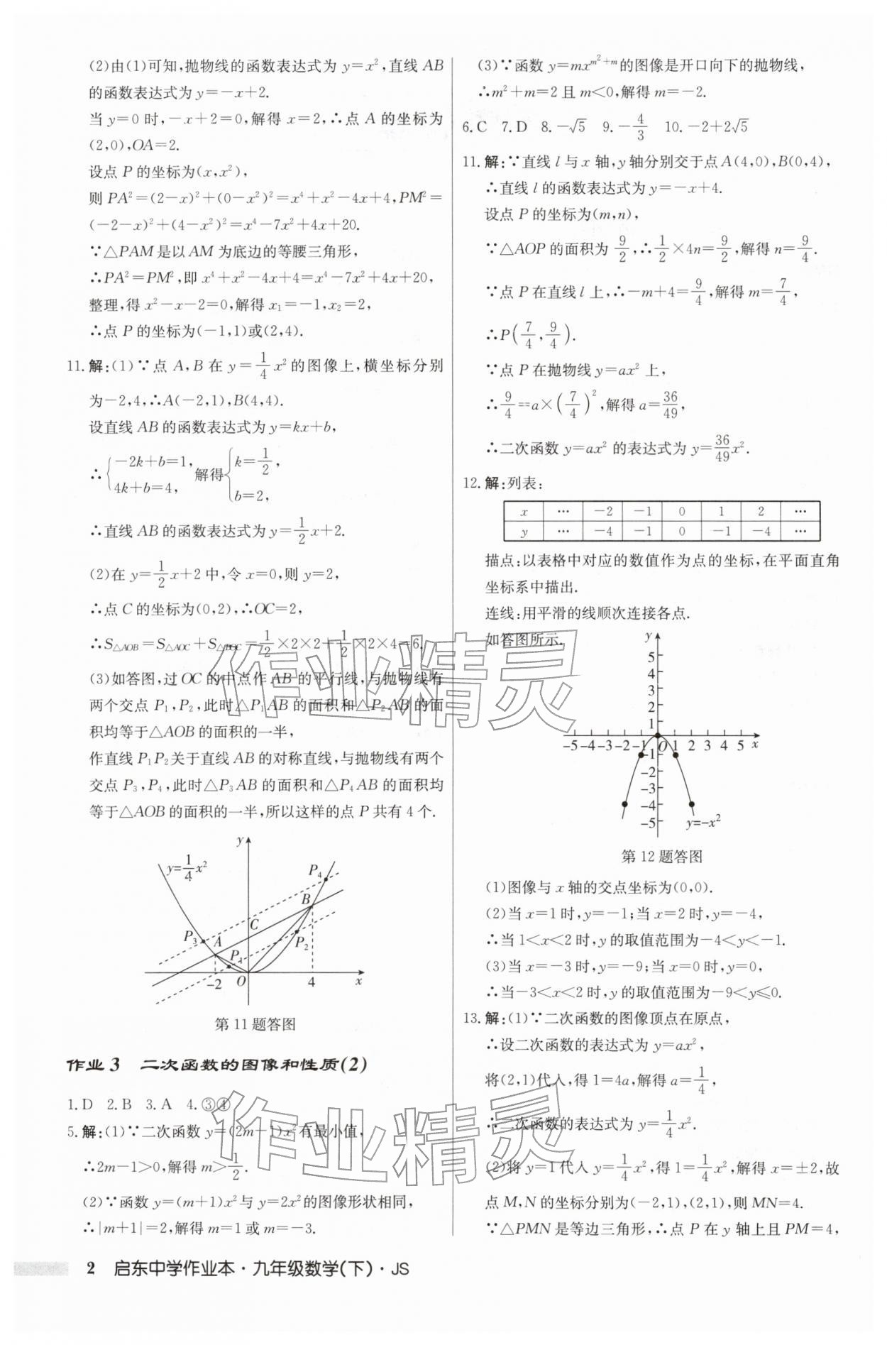 2026年启东中学作业本九年级数学下册苏科版&nbsp;第2页