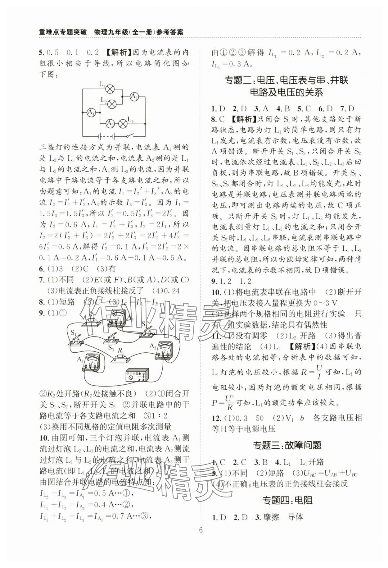 2024年重难点专题突破九年级物理全一册教科版&nbsp;第6页
