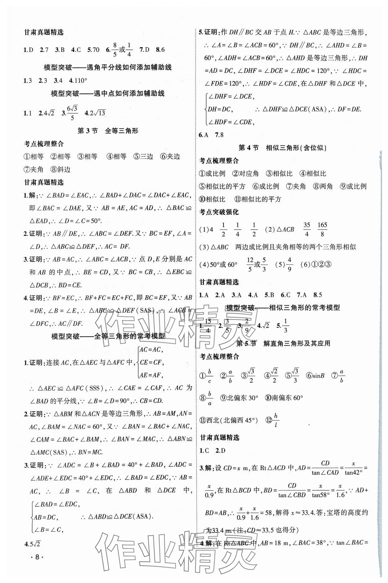 2024年聚焦中考數(shù)學通用版甘肅專版 第8頁