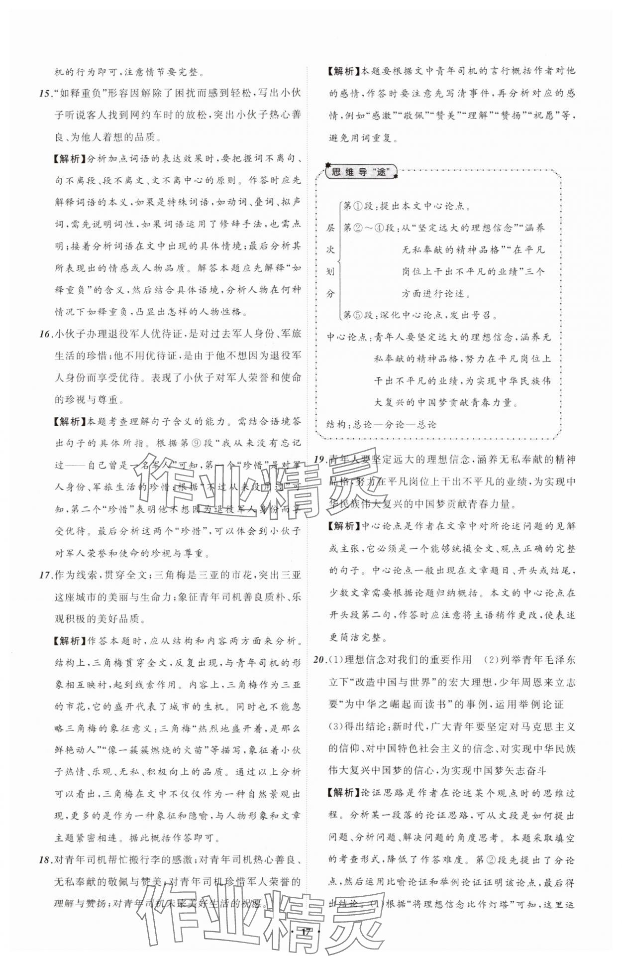 2025年中考必備遼寧師范大學(xué)出版社語(yǔ)文遼寧專版 參考答案第17頁(yè)