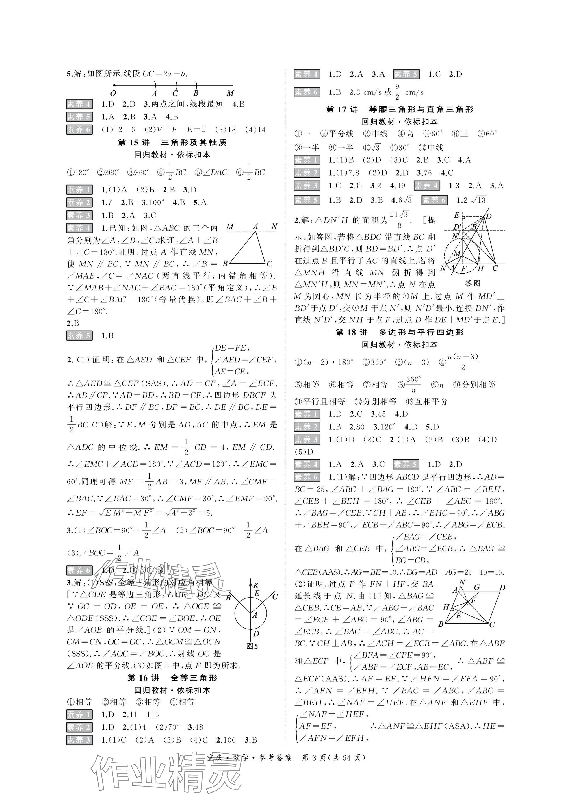 2025年學(xué)本課堂數(shù)學(xué)中考重慶專版 參考答案第8頁