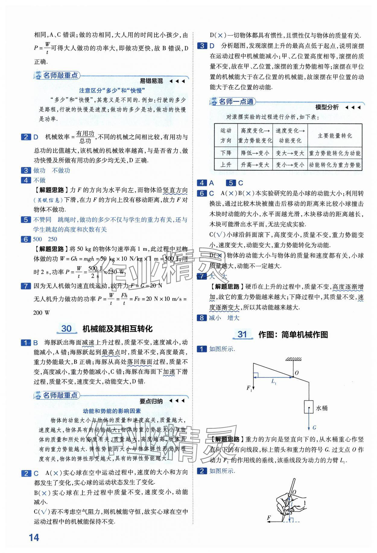 2024年金考卷中考45套匯編物理山西專版紫色封面 參考答案第14頁