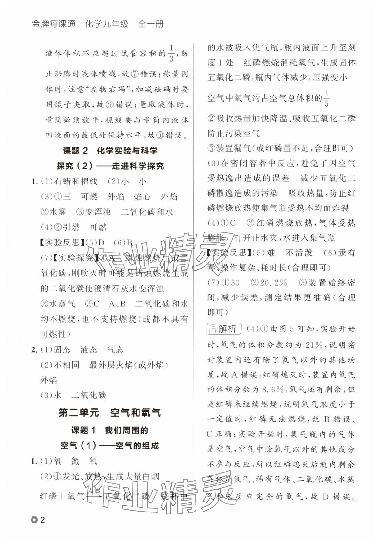 2025年點(diǎn)石成金金牌每課通九年級(jí)化學(xué)全一冊(cè)人教版遼寧專(zhuān)版 參考答案第2頁(yè)