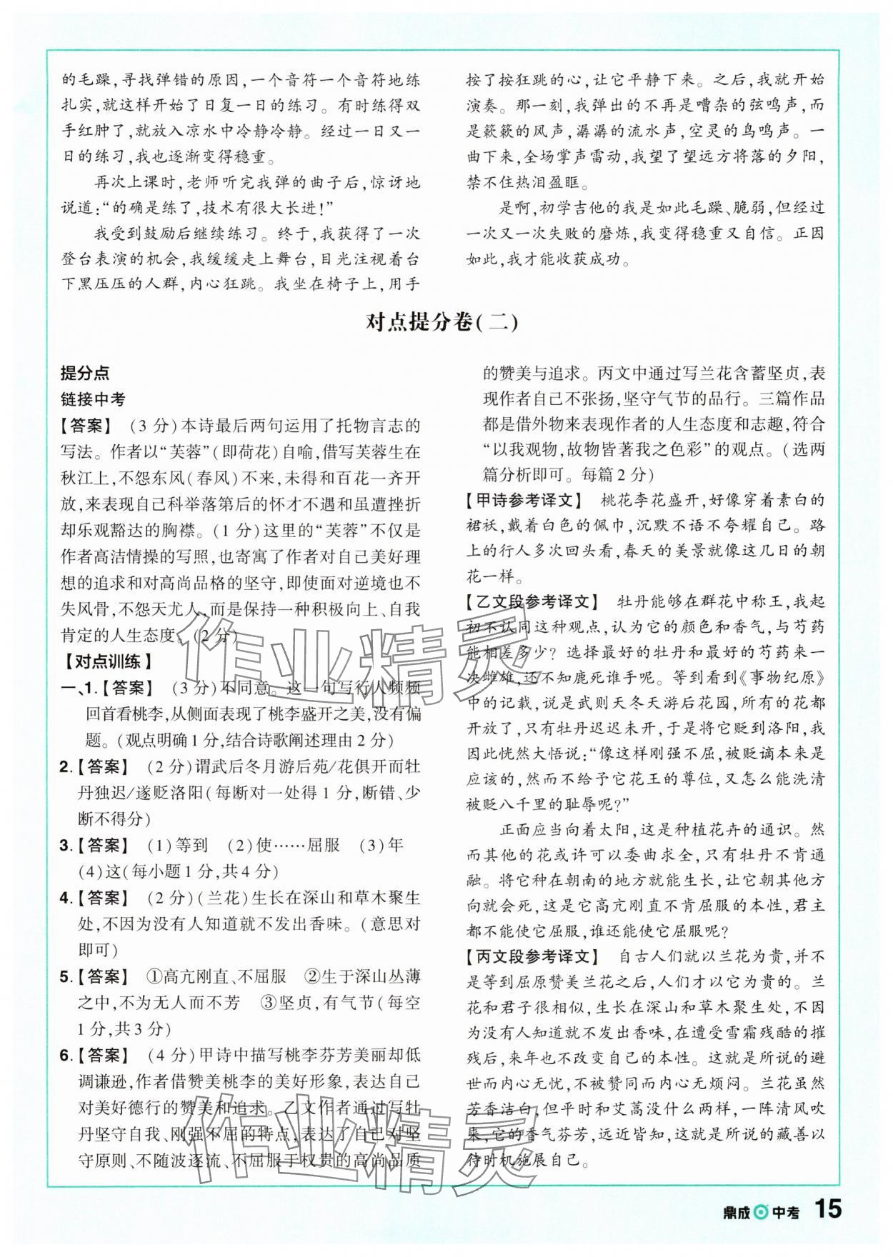 2025年中考仿真卷語(yǔ)文浙江專版 參考答案第13頁(yè)