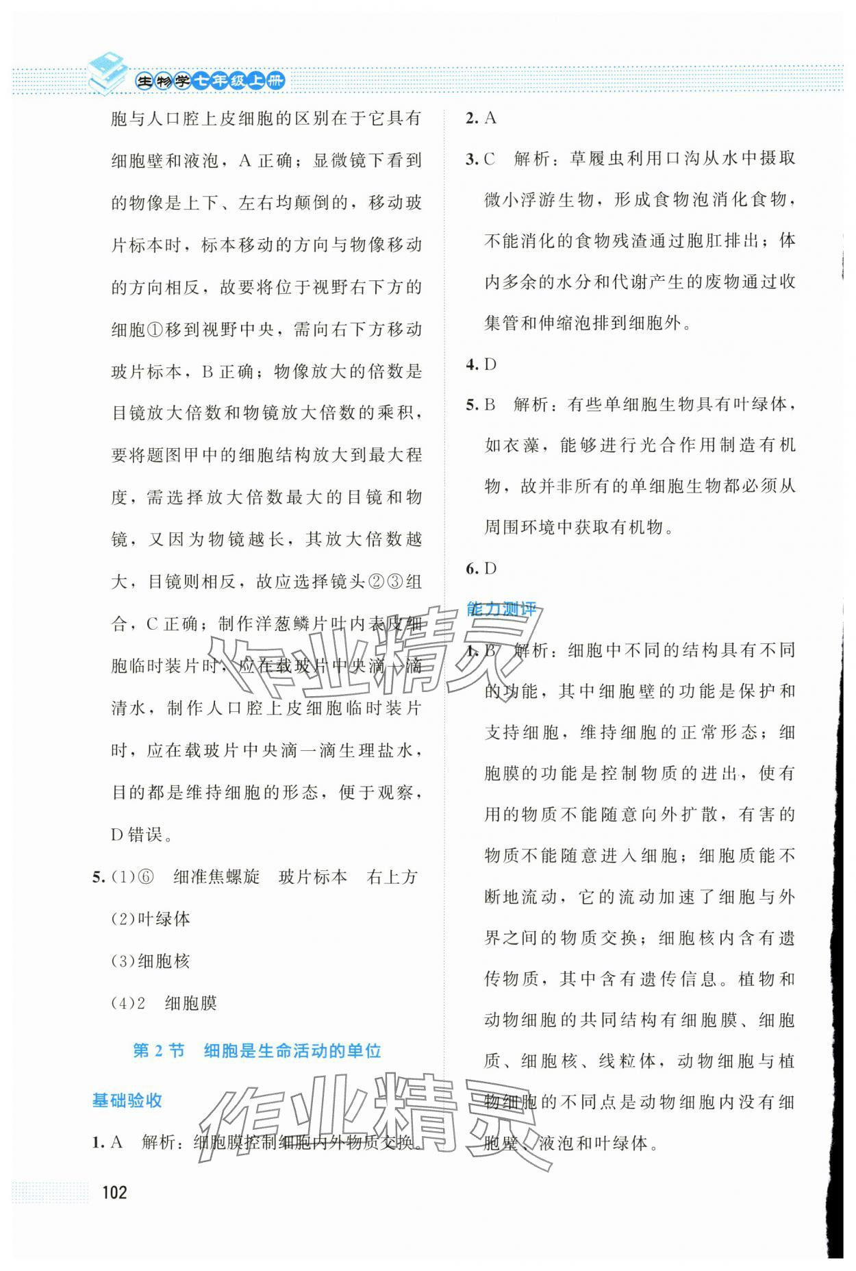 2025年课堂精练七年级生物上册北师大版海南专版 第4页