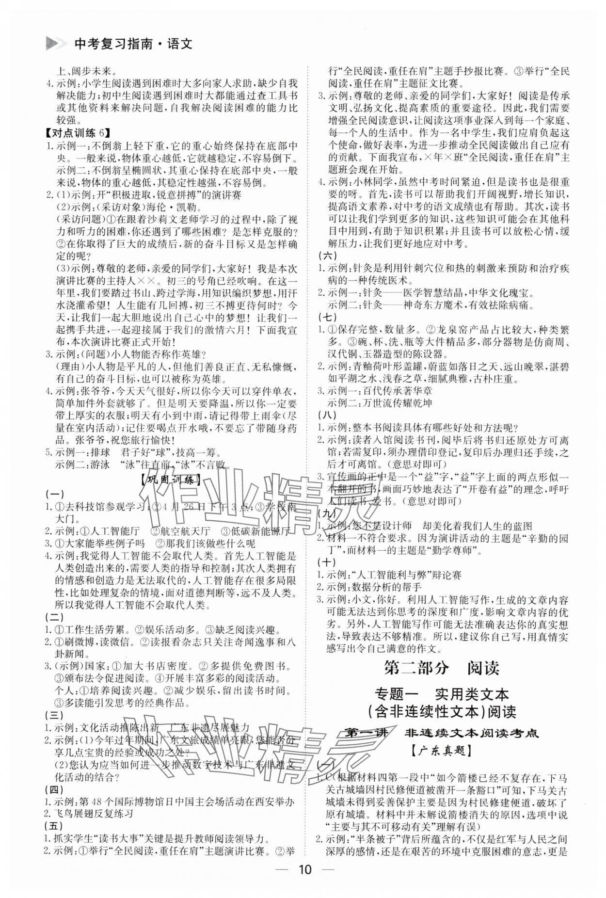 2025年百年學(xué)典中考復(fù)習(xí)指南語(yǔ)文廣東專版 第10頁(yè)