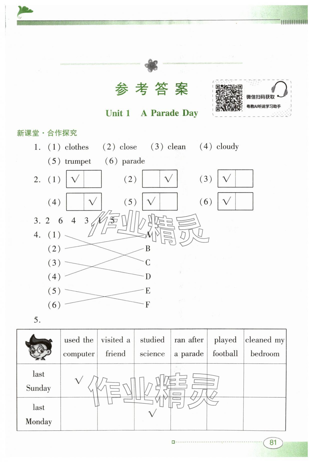 2024年南方新课堂金牌学案六年级英语下册粤人版 第1页