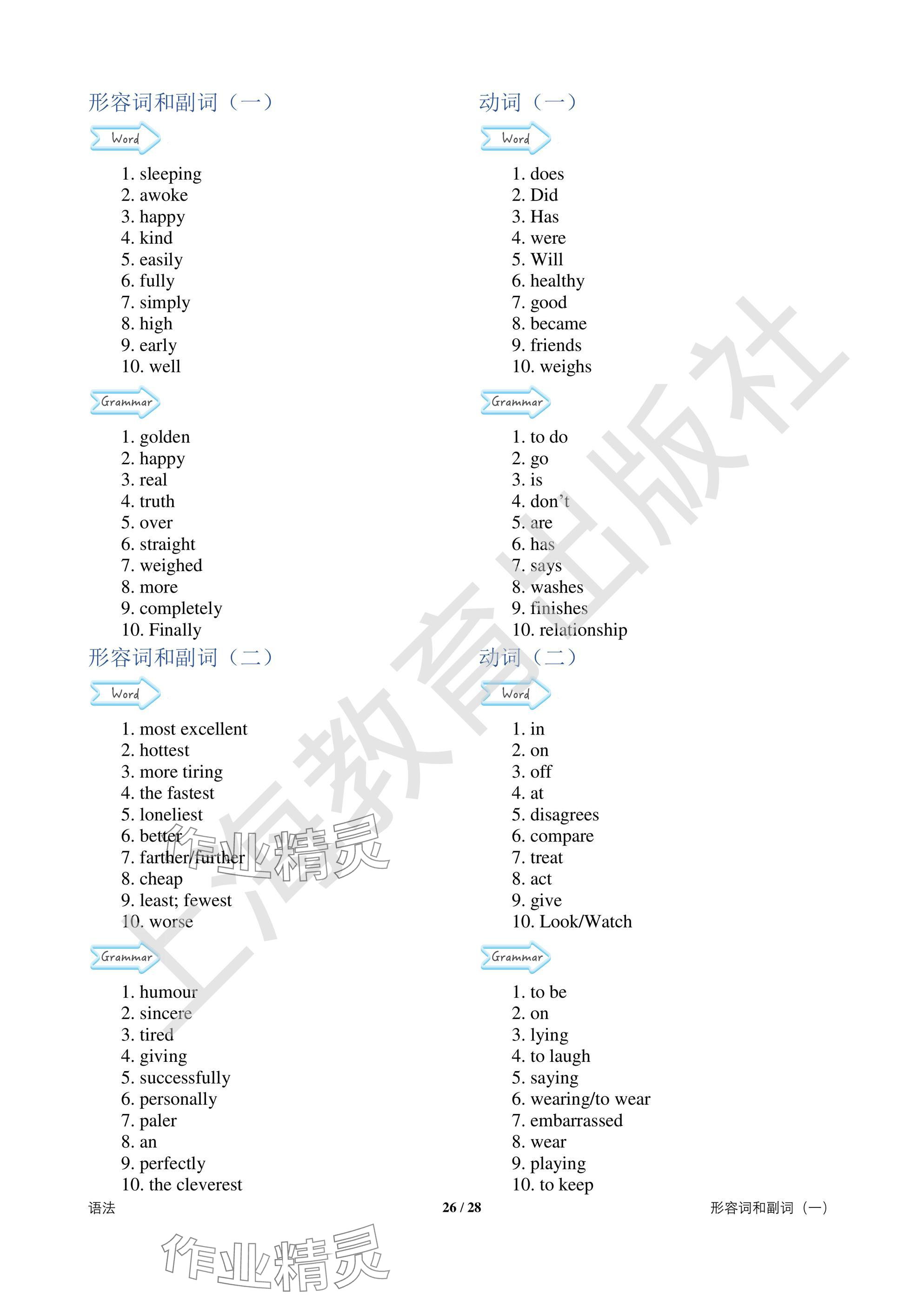 2025年中考英語總復(fù)習(xí)決勝100天深圳專版 參考答案第26頁