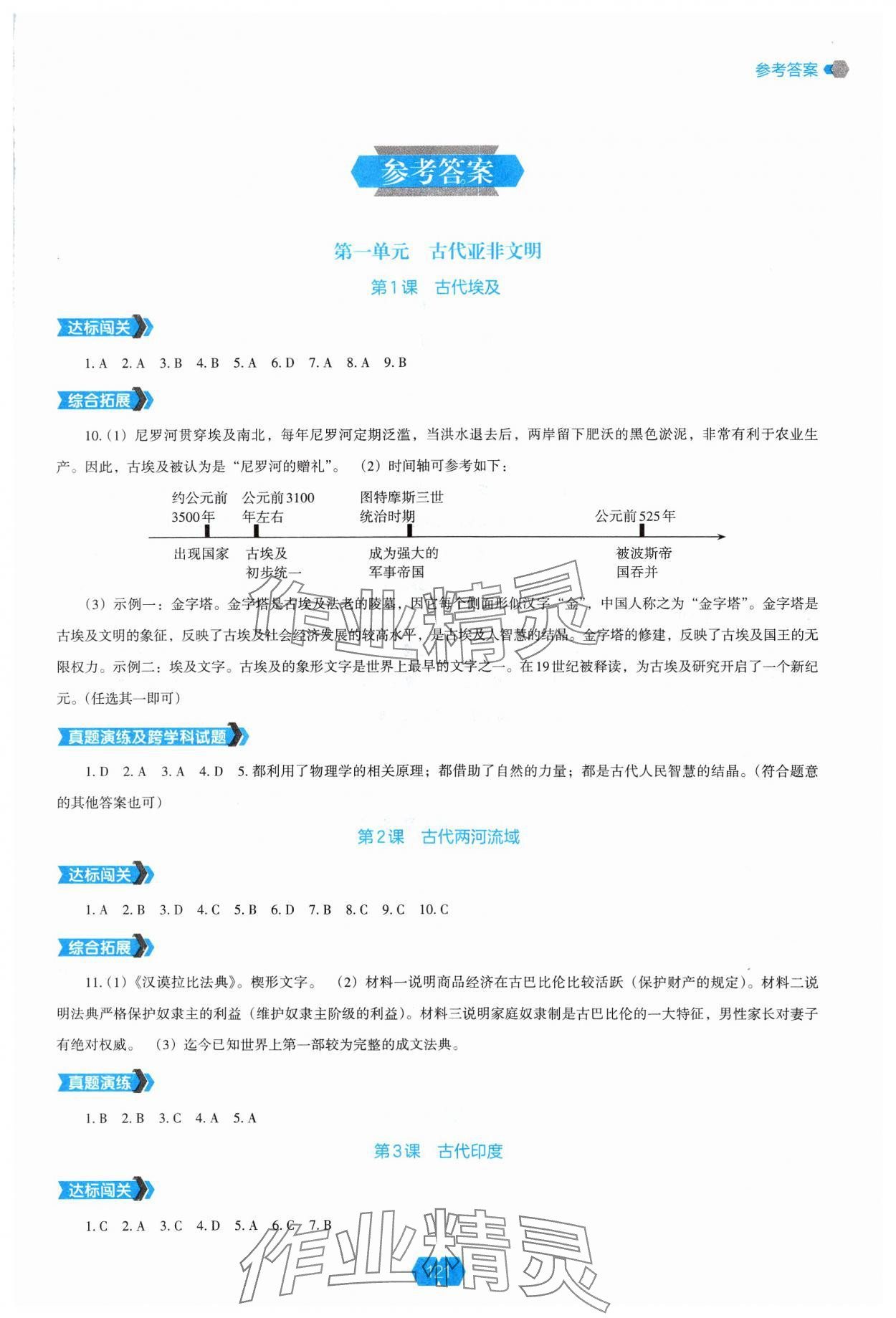 2024年新課程能力培養(yǎng)九年級歷史上冊人教版 第1頁