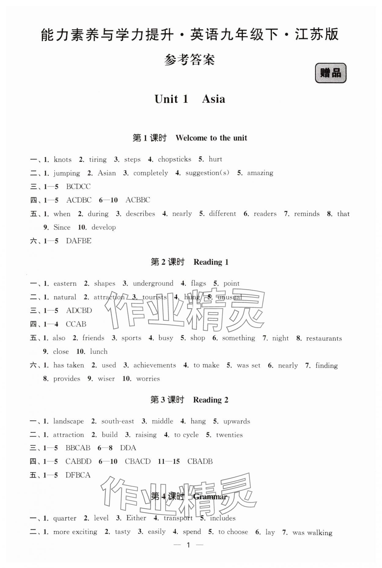 2025年能力素养与学力提升九年级英语下册译林版 第1页