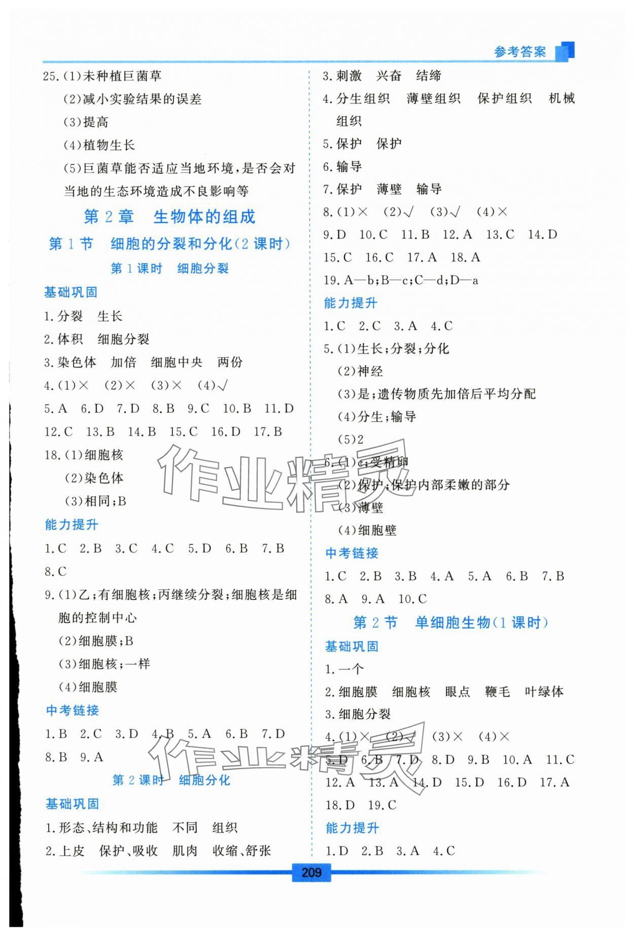 2025年学习检测七年级生物上册苏教版 第3页