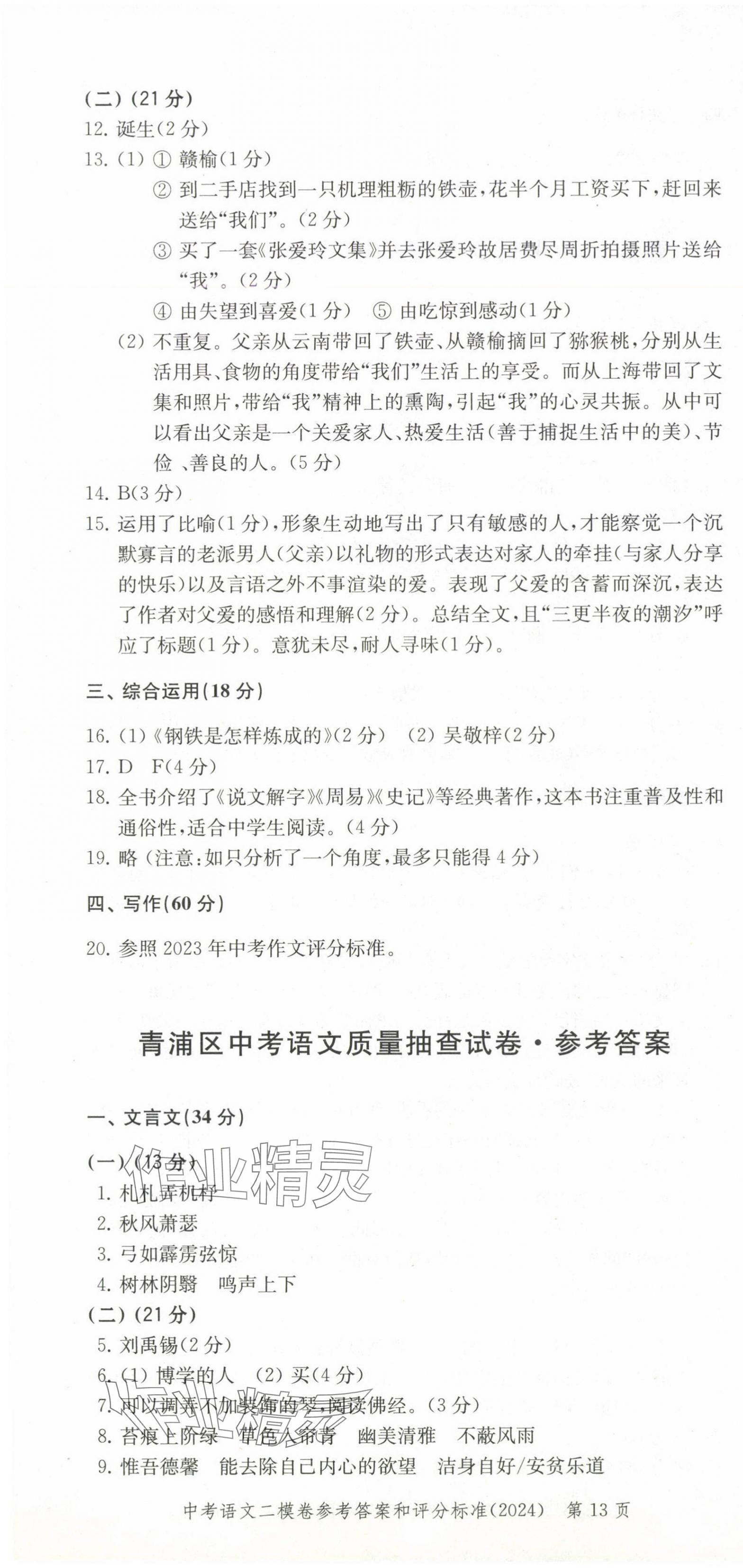 2025年走向成功語(yǔ)文中考合訂本2023~2024版 第13頁(yè)