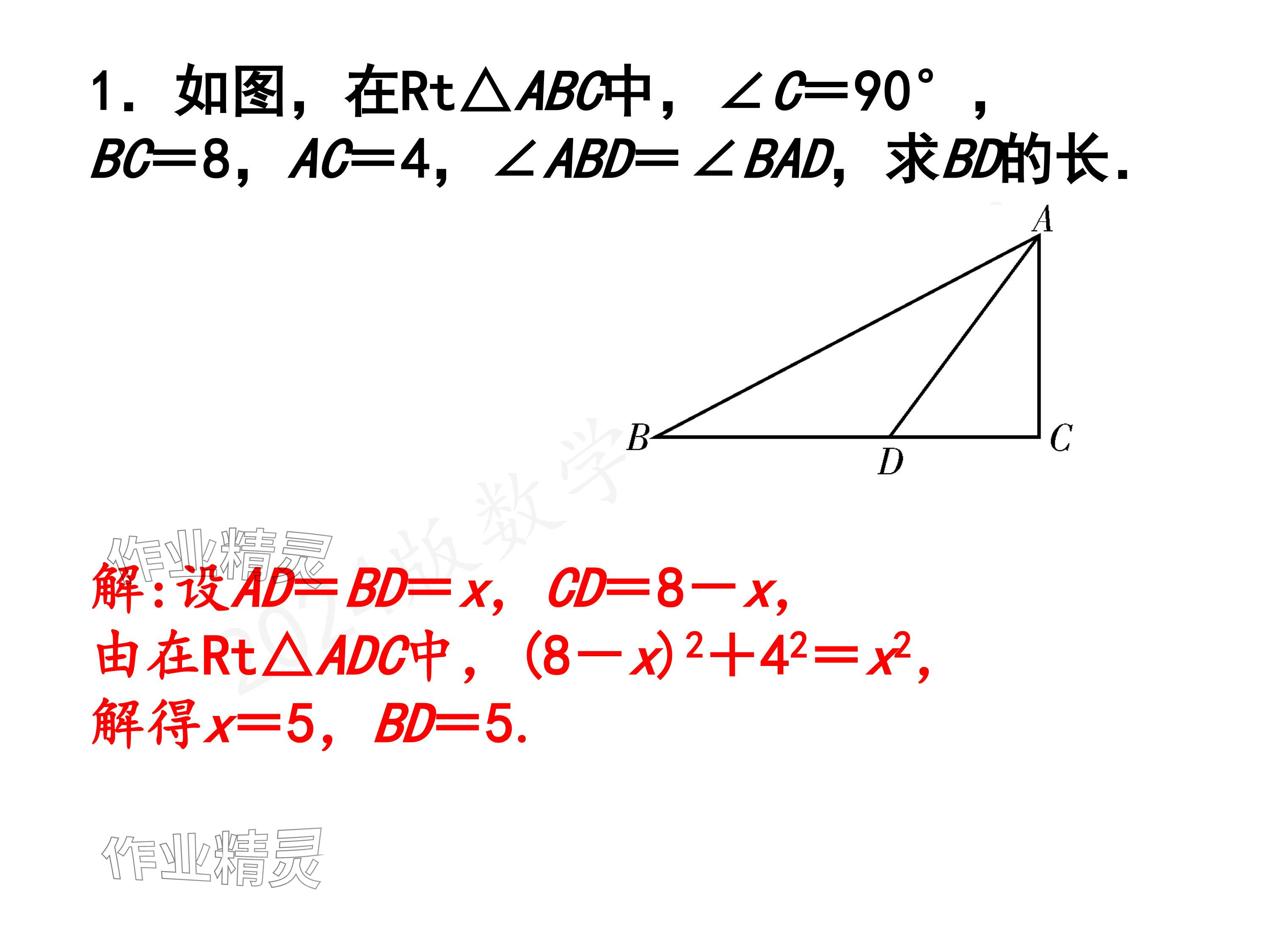 2024年一本通武漢出版社八年級(jí)數(shù)學(xué)上冊北師大版精簡版 參考答案第2頁