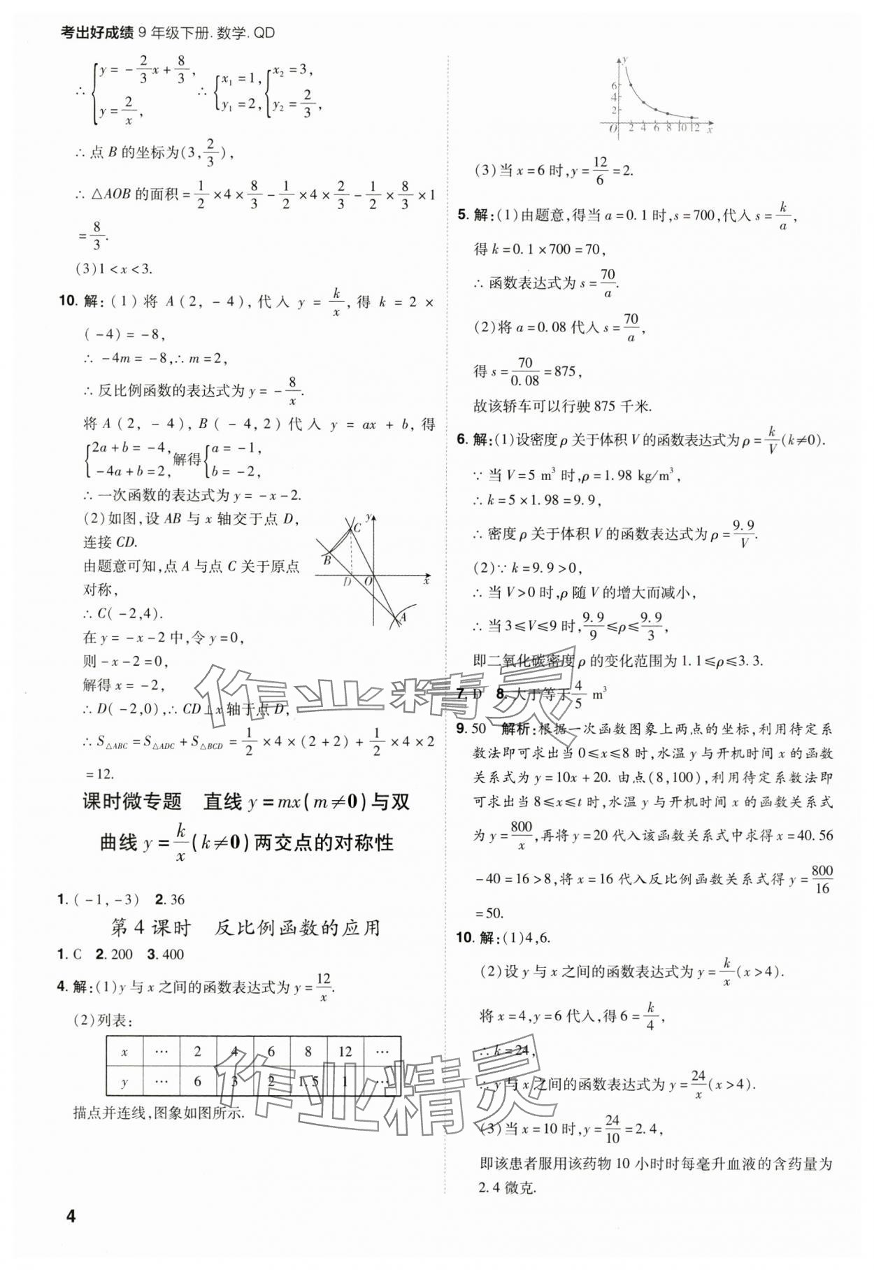 2025年考出好成績九年級數(shù)學(xué)下冊青島版山東專版 參考答案第3頁