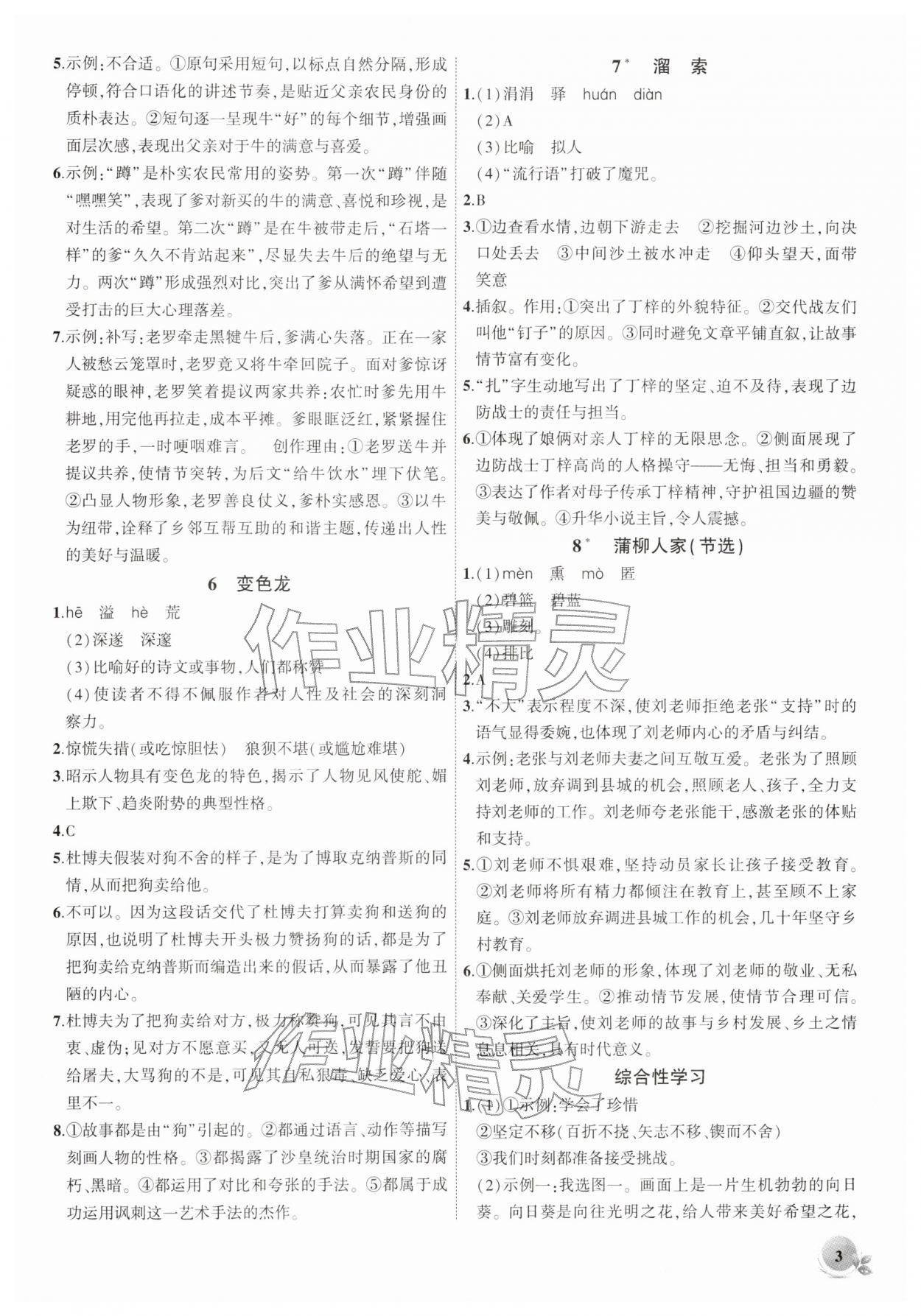 2026年創(chuàng)新課堂創(chuàng)新作業(yè)本九年級語文下冊人教版&nbsp;第3頁