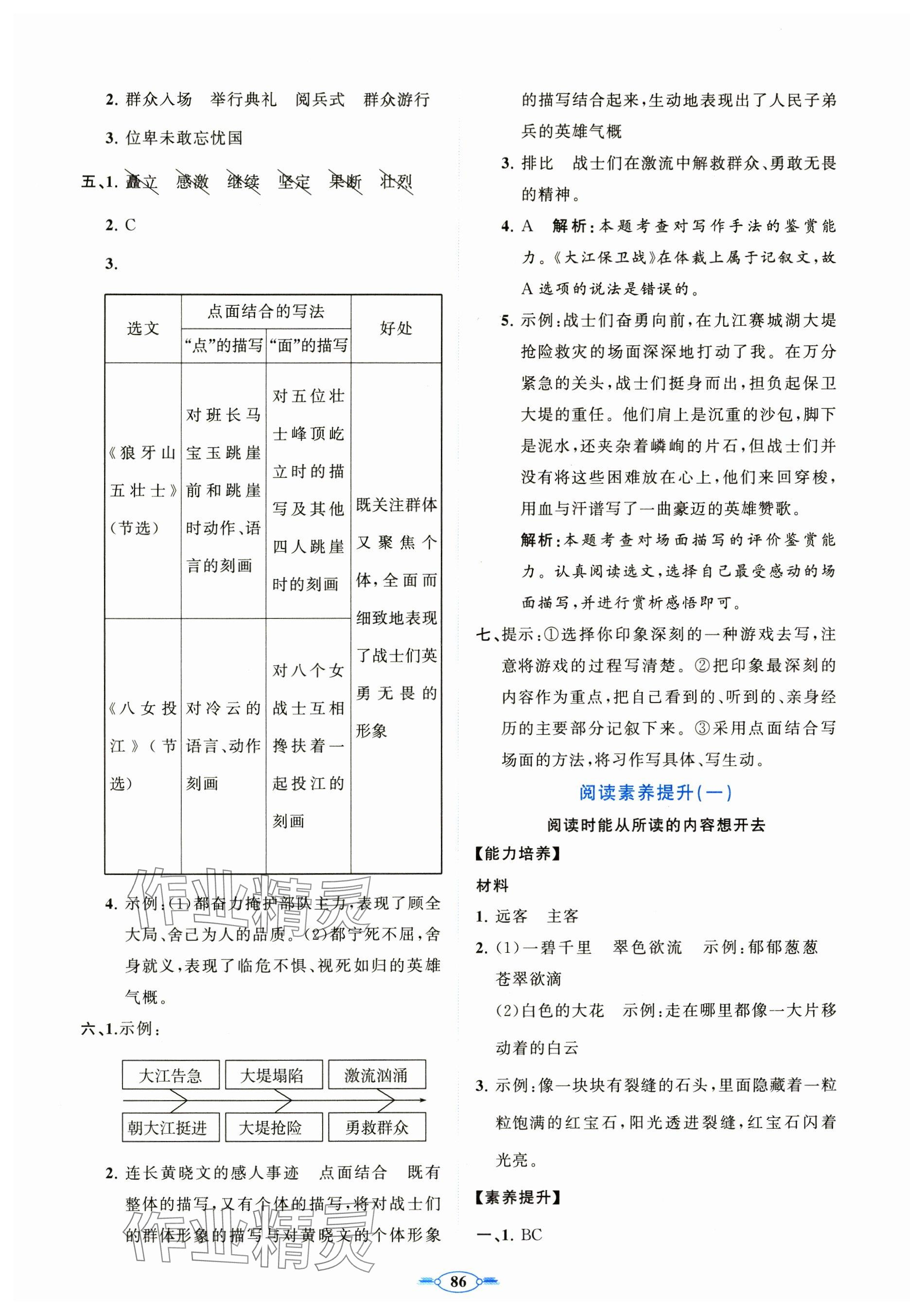 2024年語(yǔ)文同步練習(xí)冊(cè)分層卷六年級(jí)上冊(cè)人教版 參考答案第2頁(yè)