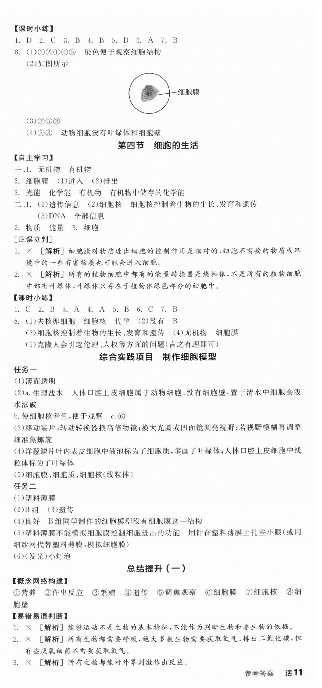 2025年全品學(xué)練考七年級生物上冊人教版陜西專版 第3頁