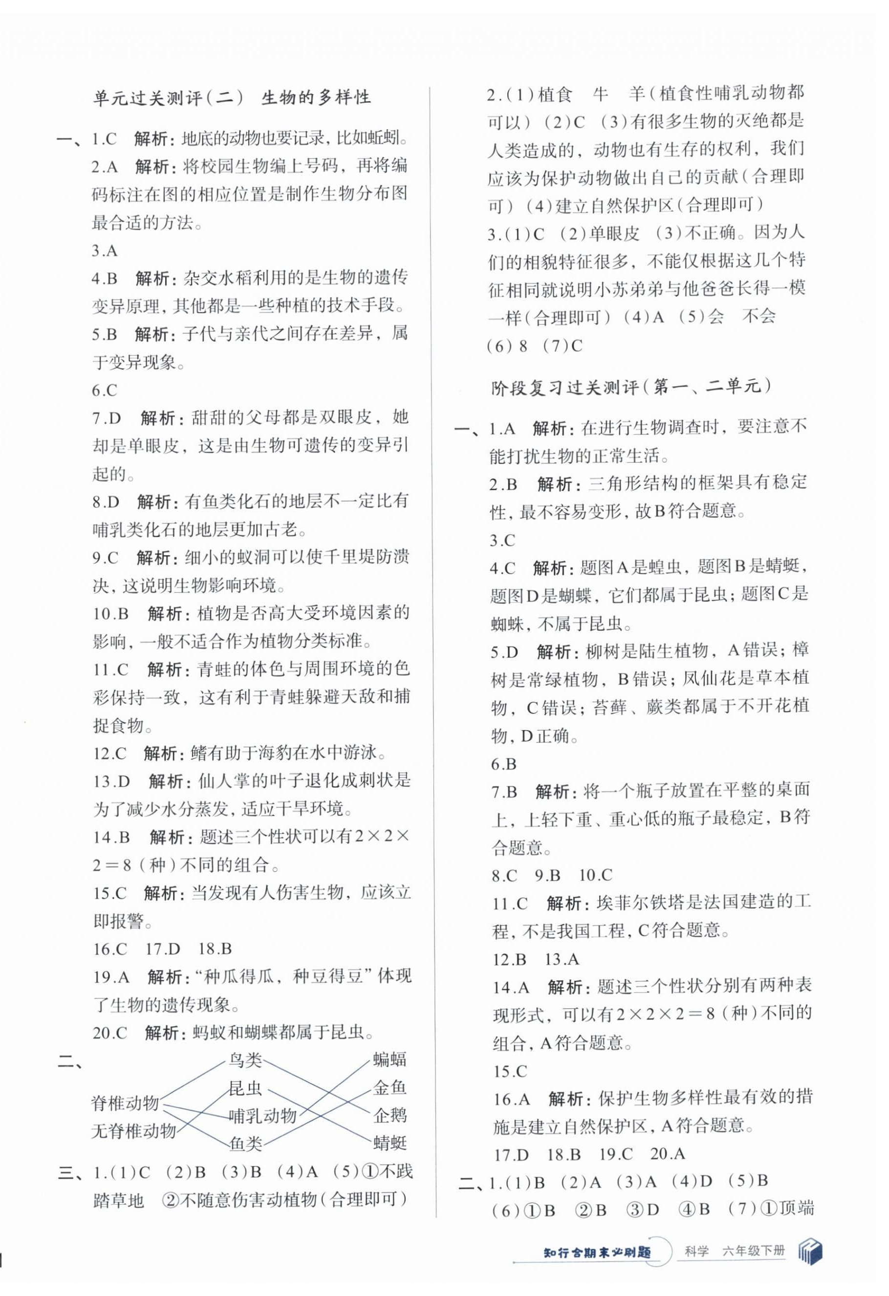 2025年知行合期末必刷題六年級科學下冊教科版 第2頁