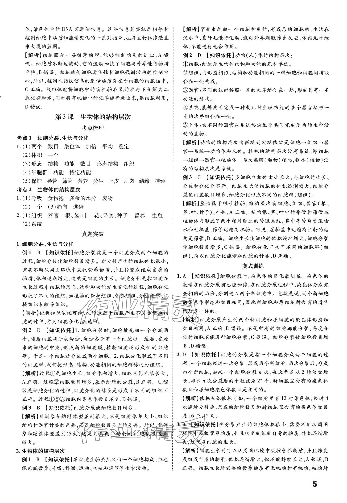 2024年一步名校中考总复习生物&nbsp;第5页