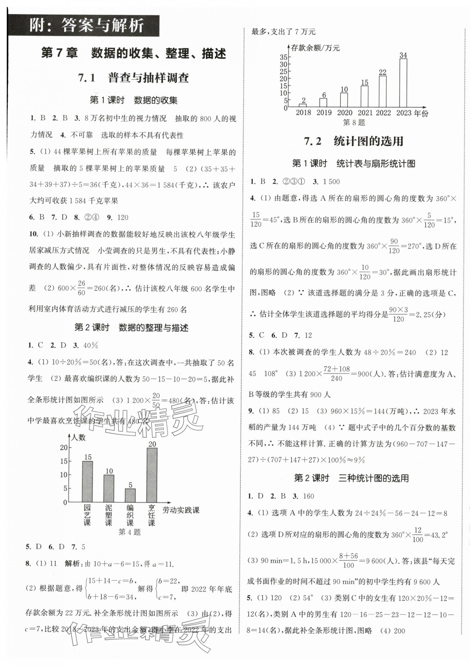 2024年通城学典课时作业本八年级数学下册苏科版江苏专版 参考答案第1页