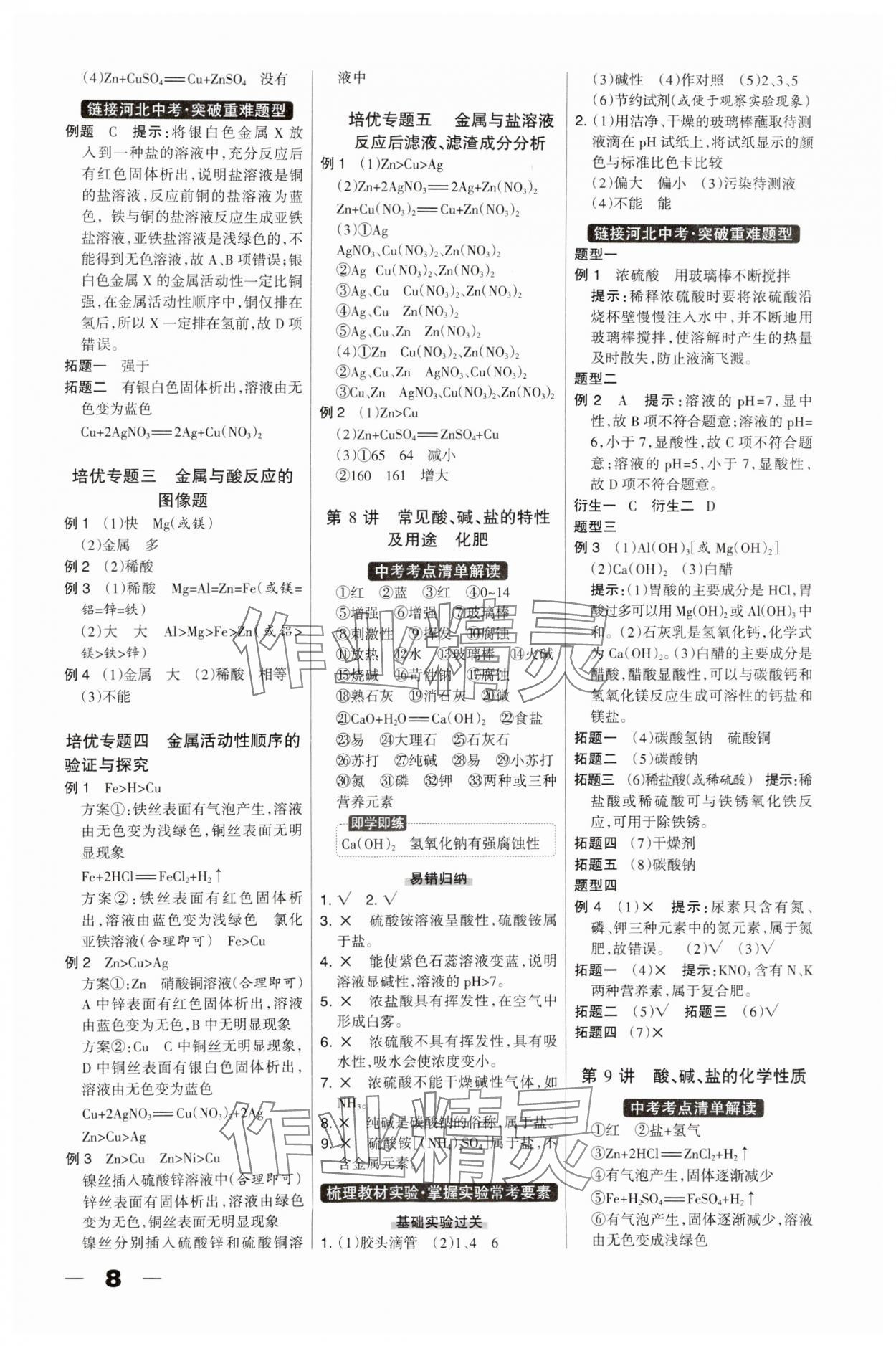 2025年河北中考總動員化學 第8頁